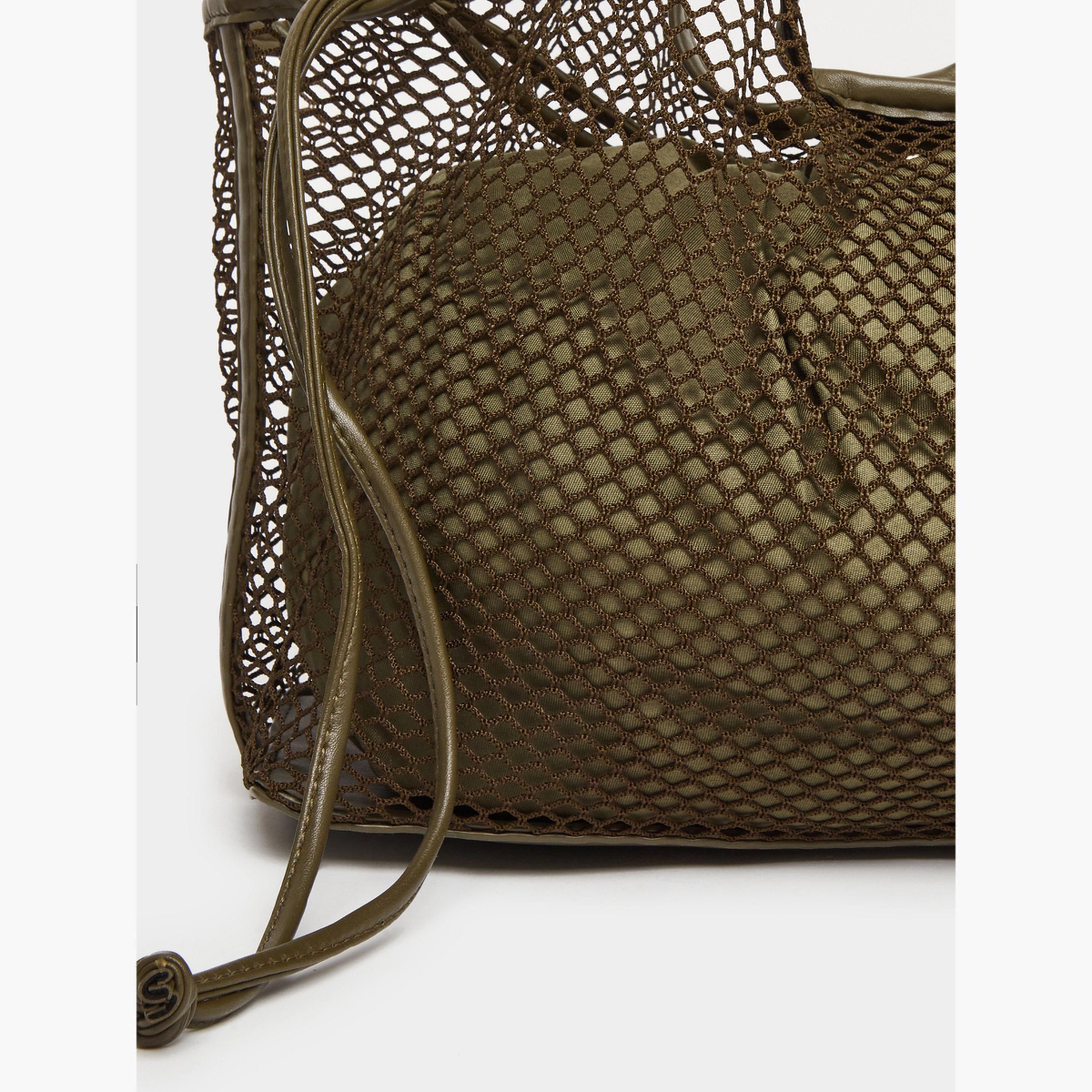Styli Women Olive Mesh Hobo Bag-women-bagsandwallets-handbags-image-2
