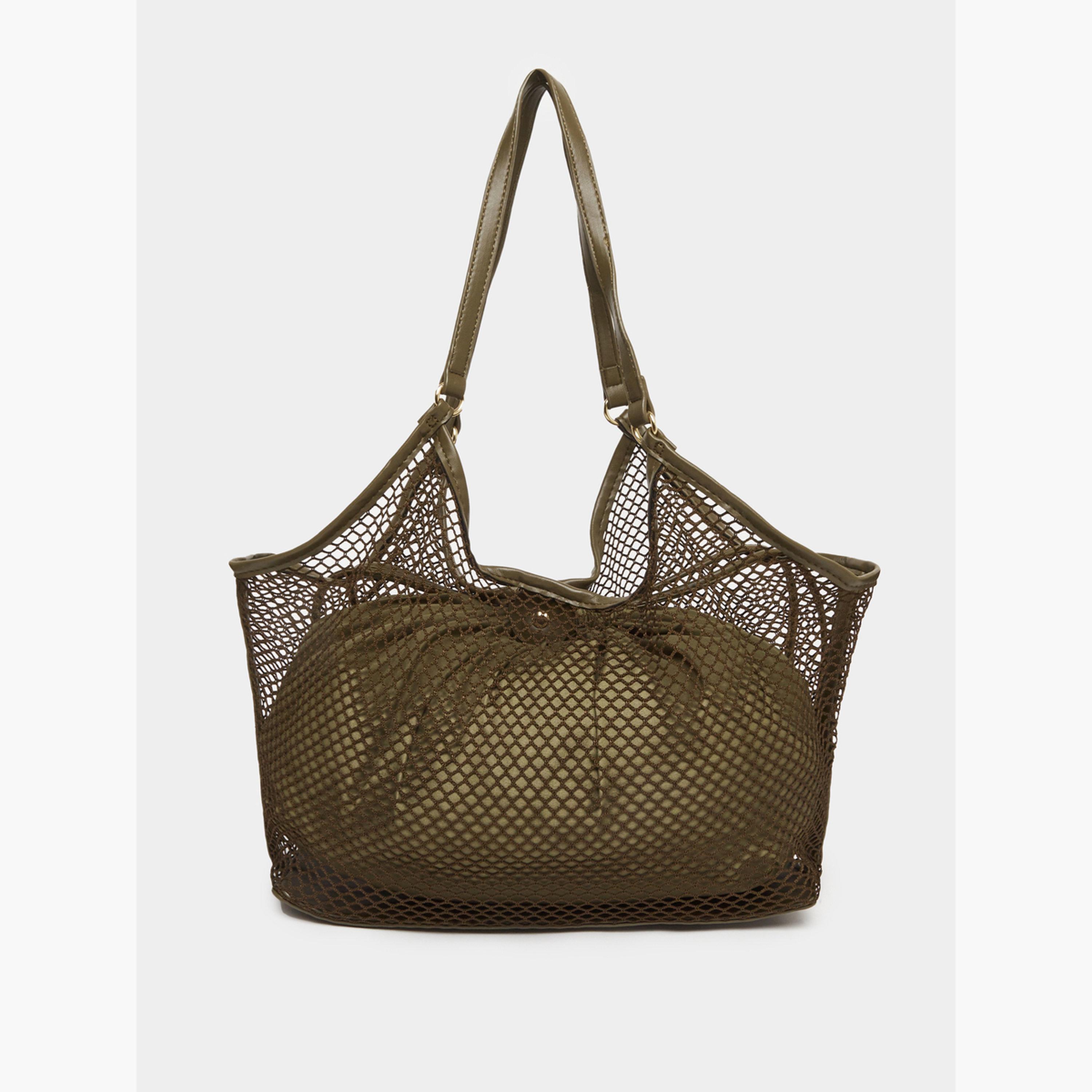 Styli Women Olive Mesh Hobo Bag-women-bagsandwallets-handbags-image-3