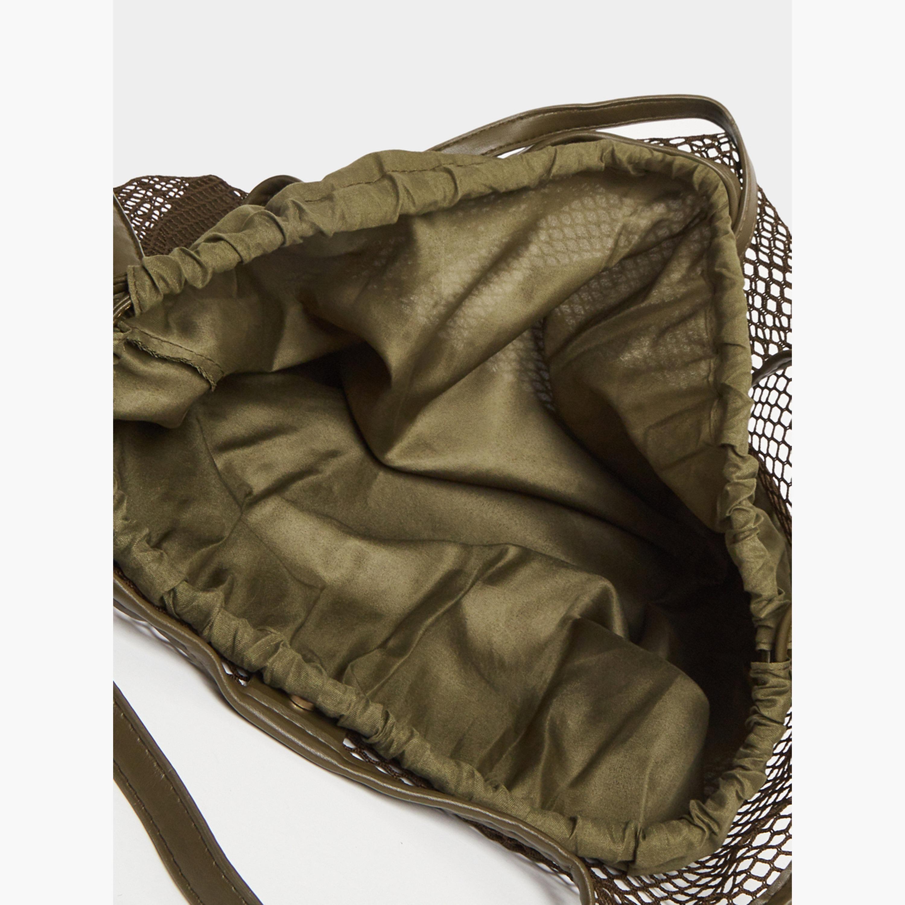Styli Women Olive Mesh Hobo Bag-women-bagsandwallets-handbags-image-4
