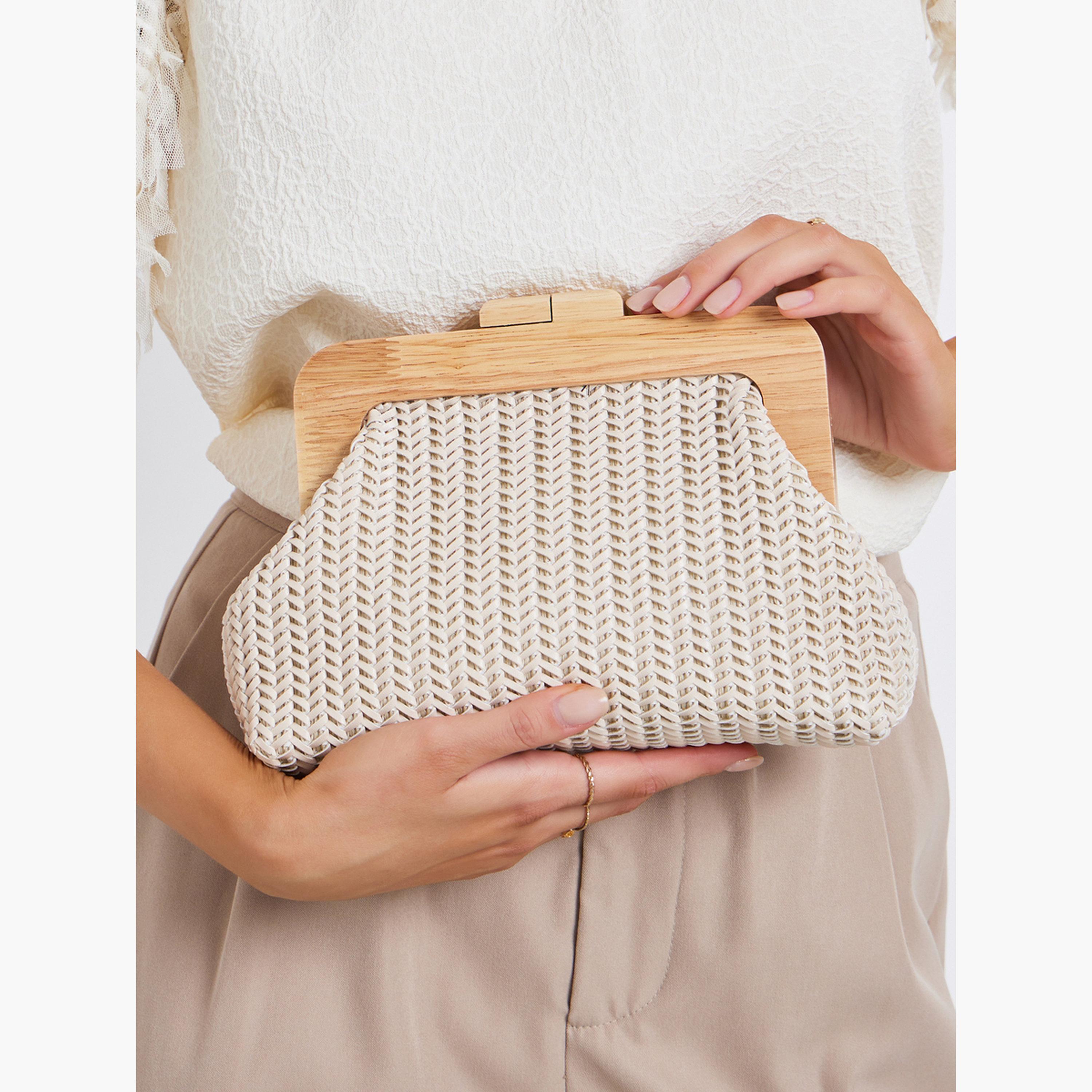 حقيبة كلاتش منسوجة بإطار خشبي-women-bagsandwallets-handbags-image-2