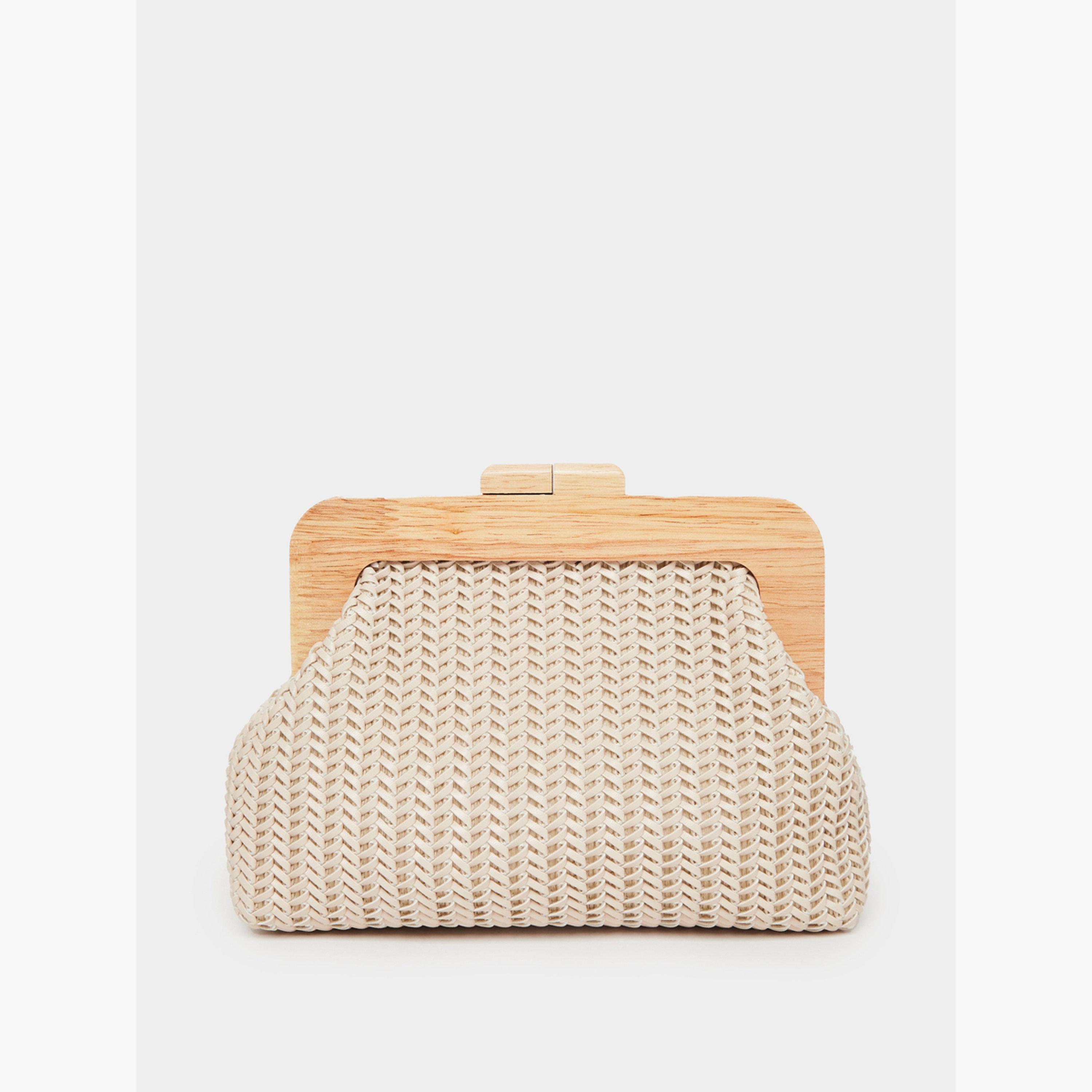 حقيبة كلاتش منسوجة بإطار خشبي-women-bagsandwallets-handbags-image-3
