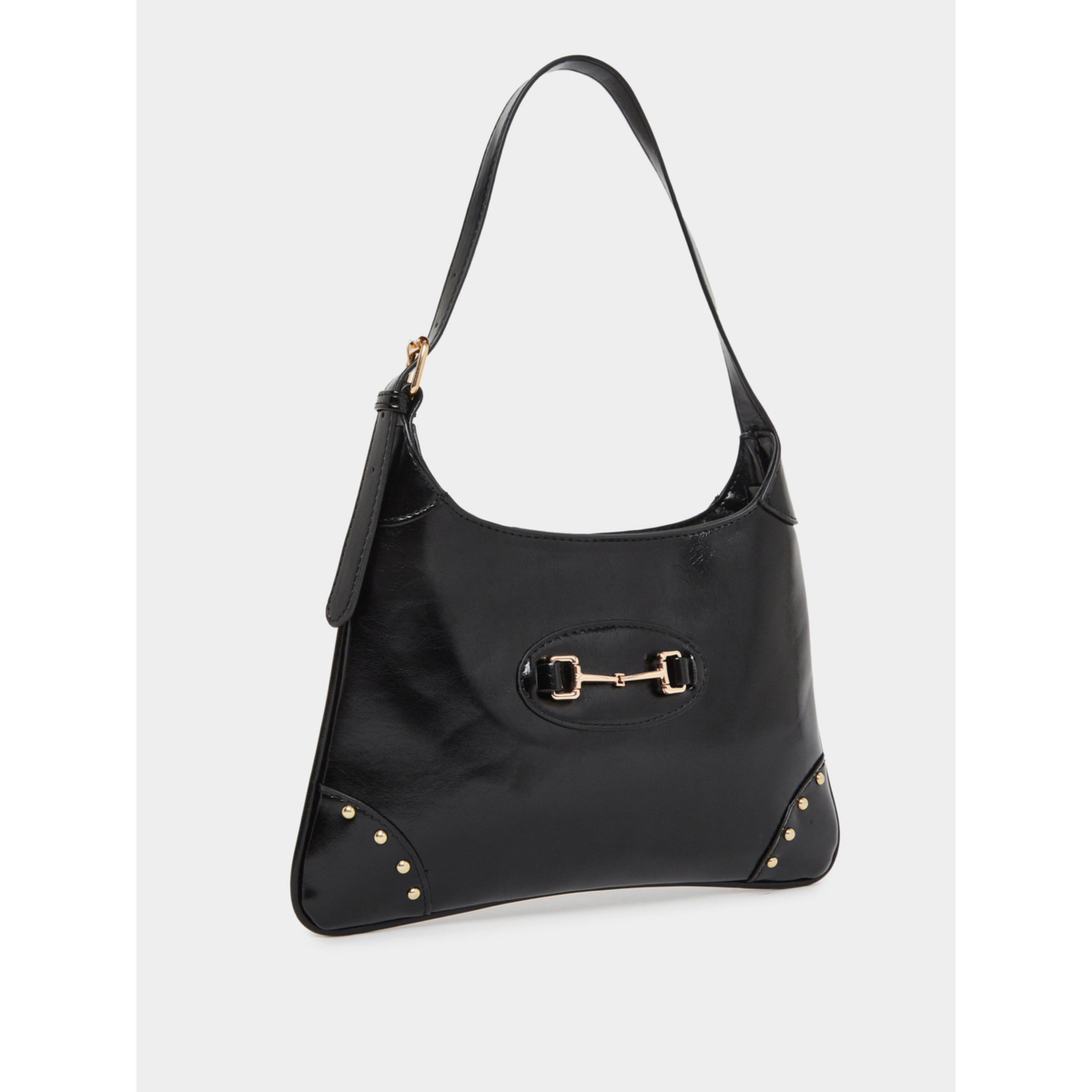 Styli Women Black Hobo Bag with Gold Hardware-women-bagsandwallets-handbags-image-1