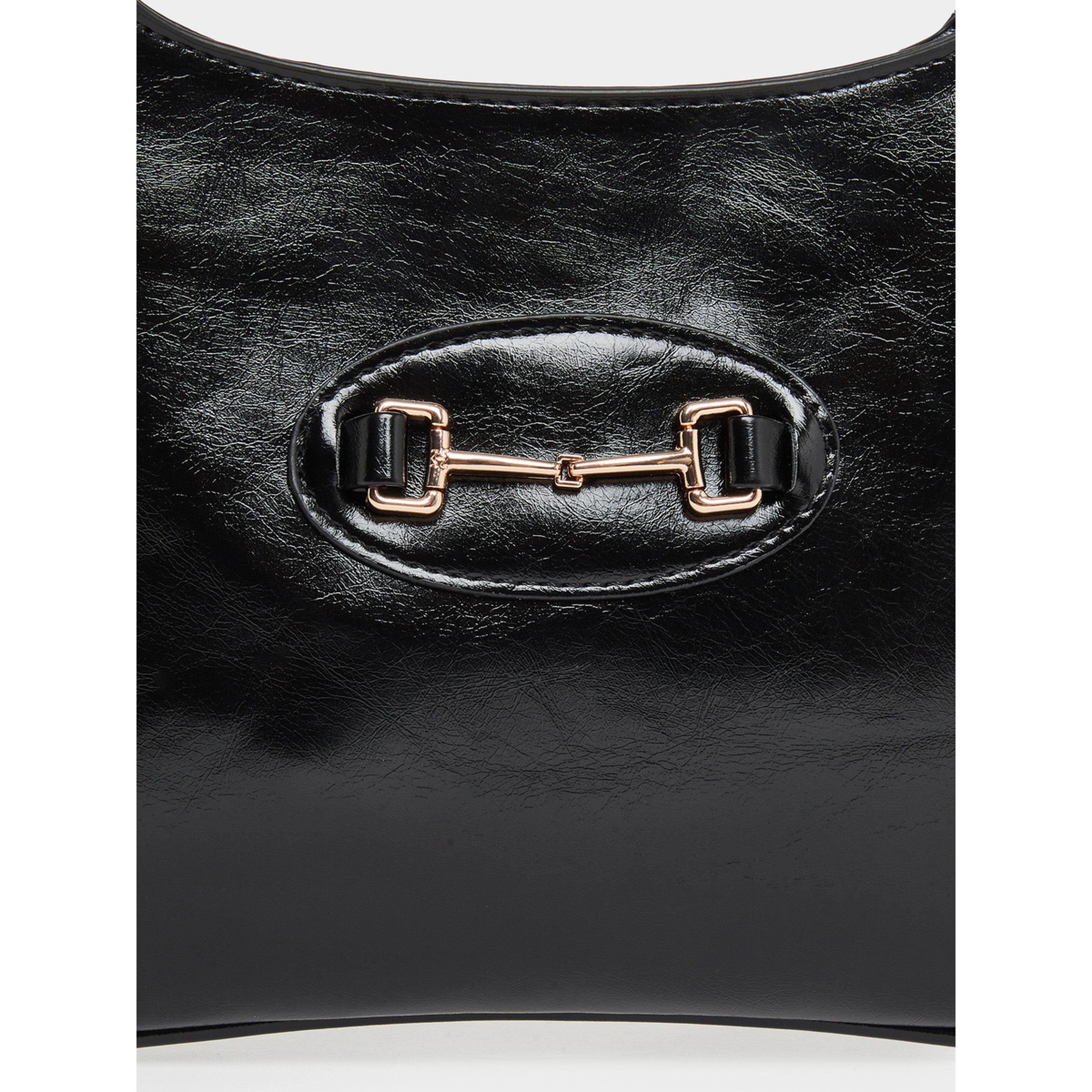 Styli Women Black Hobo Bag with Gold Hardware-women-bagsandwallets-handbags-image-3
