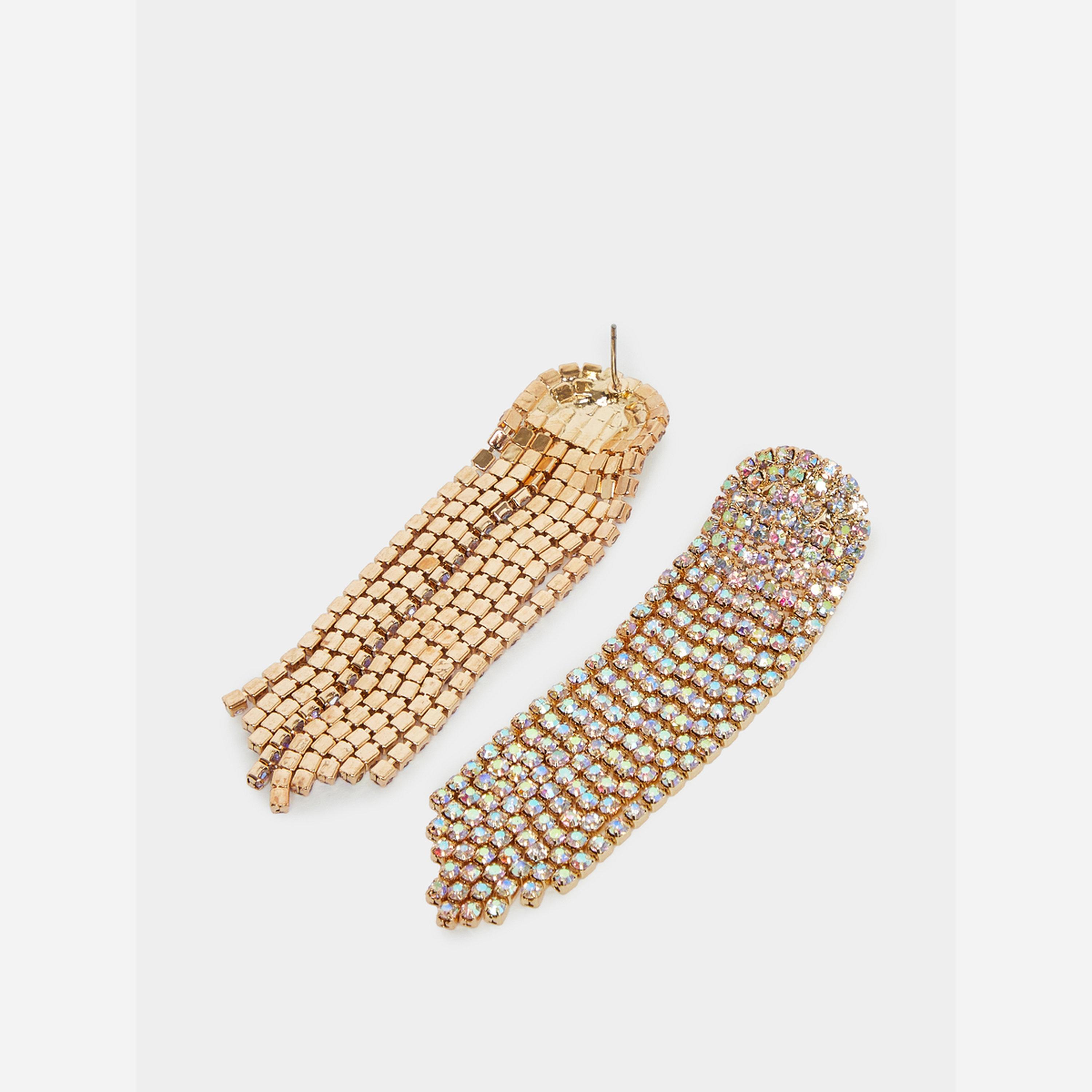 ستايلي - أقراط متدلية بشراشيب من الكريستال الذهبي-women-watchesandjewellery-jewellery-earrings-image-3