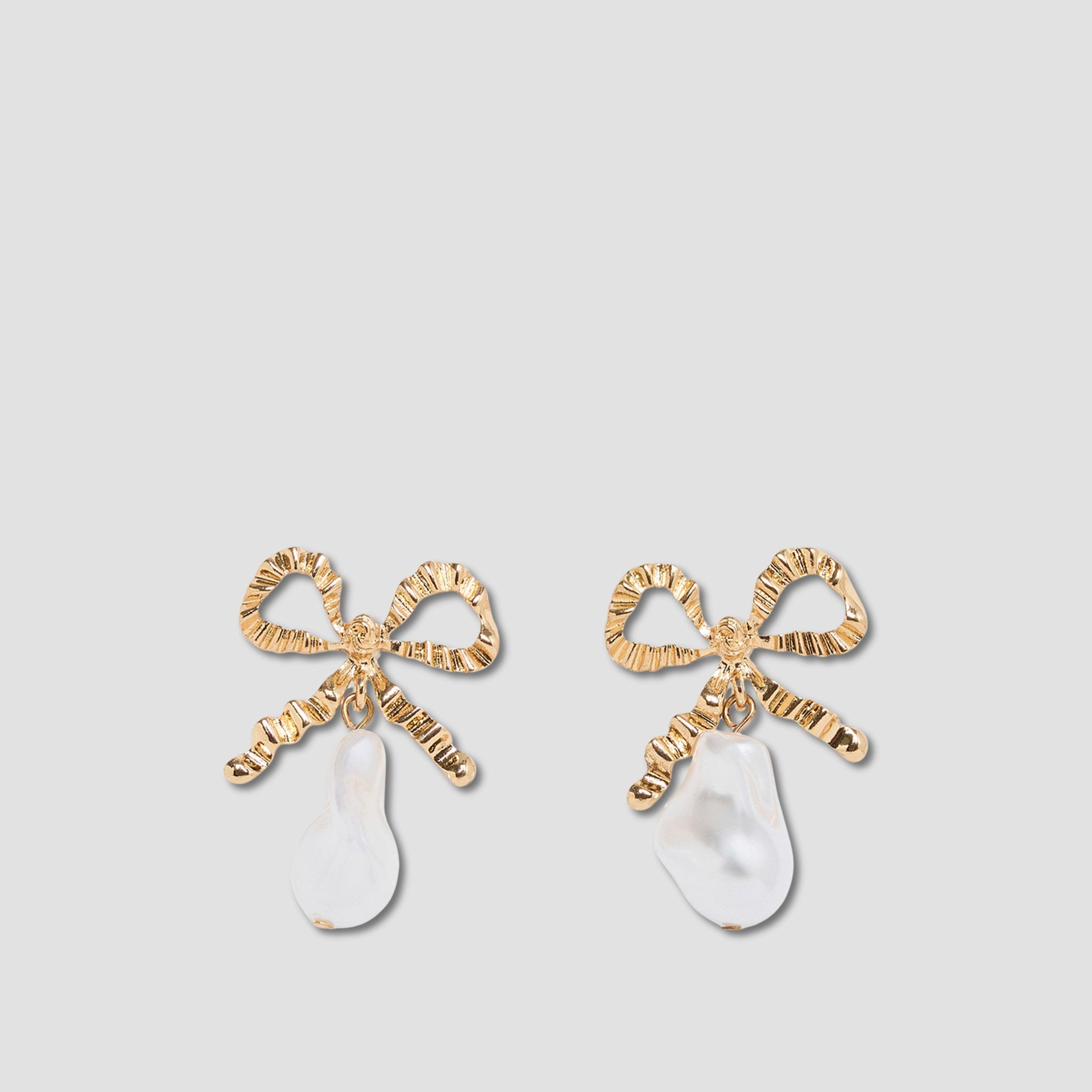 Styli Pearl Bow Earrings-women-watchesandjewellery-jewellery-earrings-image-1