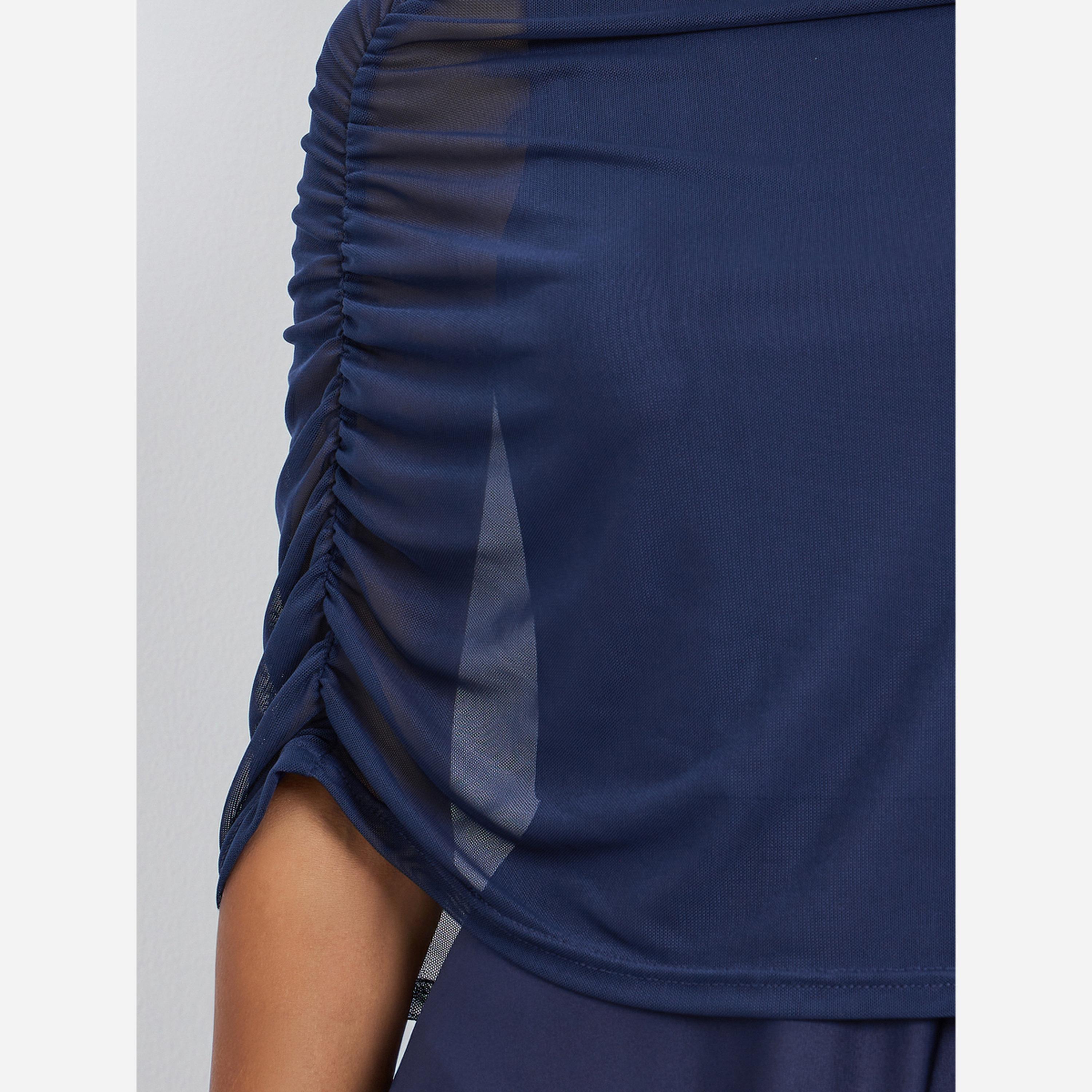 Styli Solid Different materials splicing fashion party MIDI Dress-women-clothing-dresses-image-4