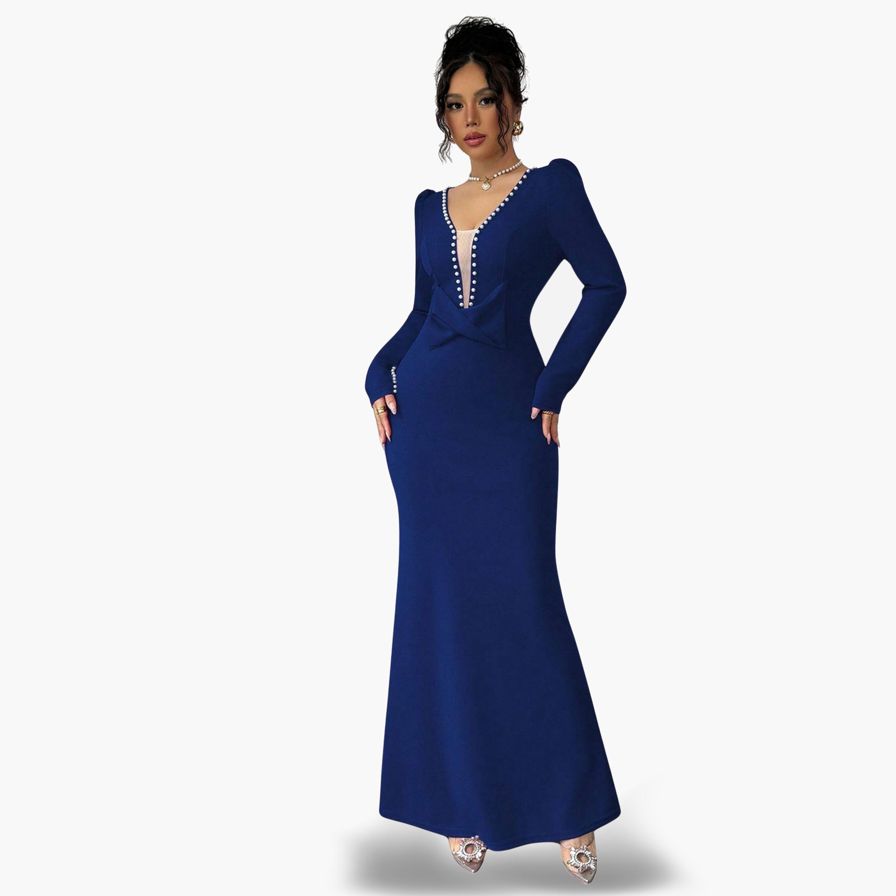 Take Two Women Faux Pearl Embellished Fitted Waist Maxi Dress-women-clothing-dresses-image-1
