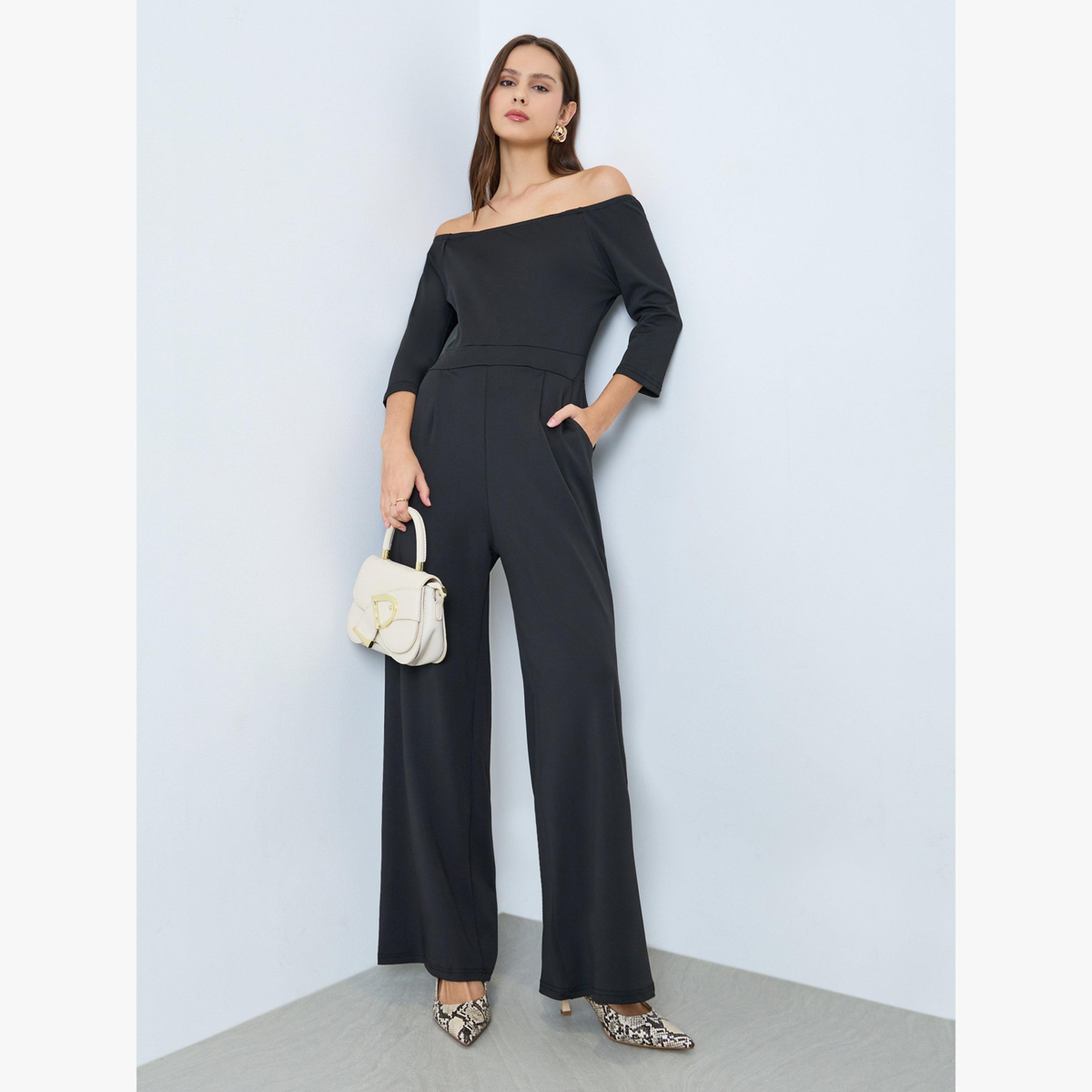 Take Two Black Off Shoulder Wide Leg Jumpsuit-women-clothing-jumpsuits-image-1