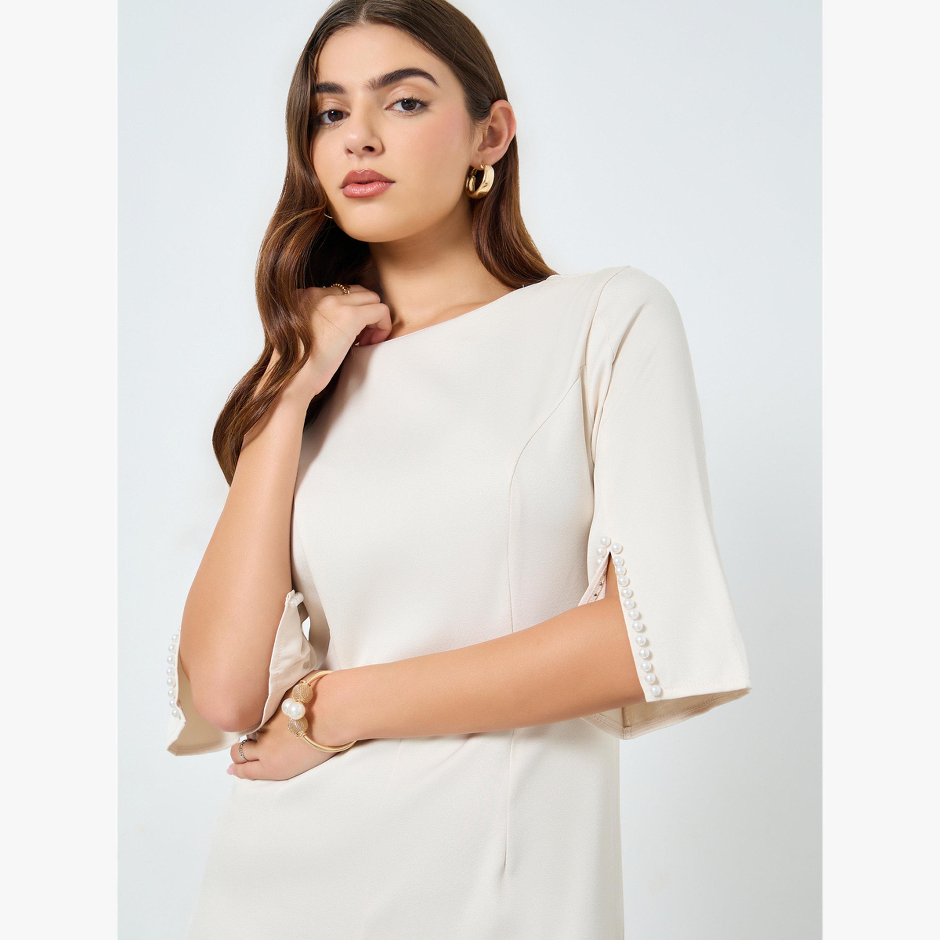 Take Two Solid Slit Sleeve Fitted Waist Jumpsuit-women-clothing-jumpsuits-image-3