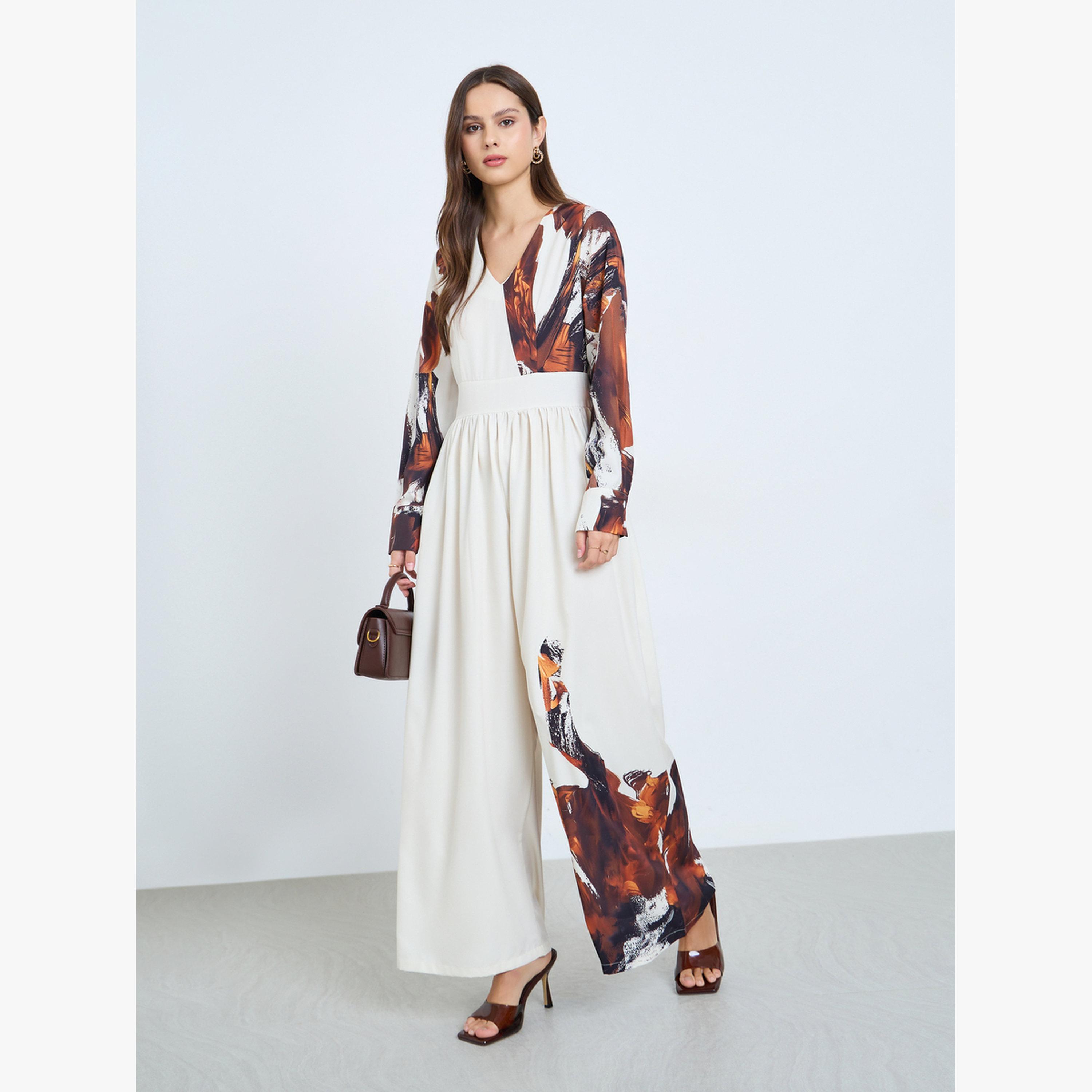 جمبسوت مطبوع بأرجل واسعة-women-clothing-jumpsuits-image-1