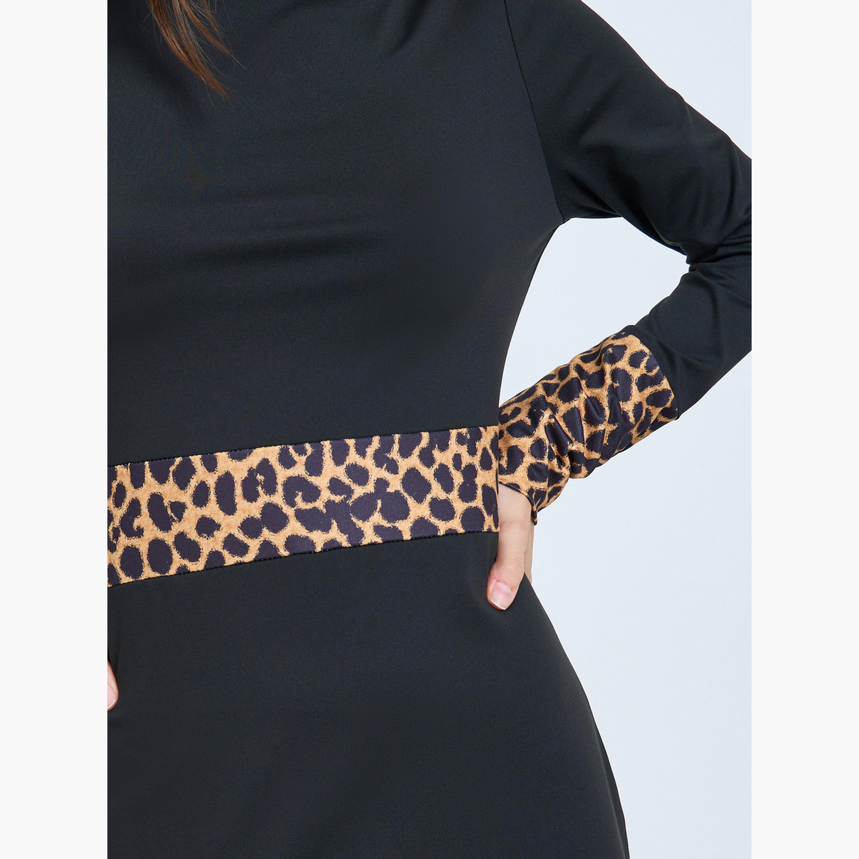 Take Two Leopard Print Long Sleeve Bodycon Midi Dress-women-clothing-dresses-image-4
