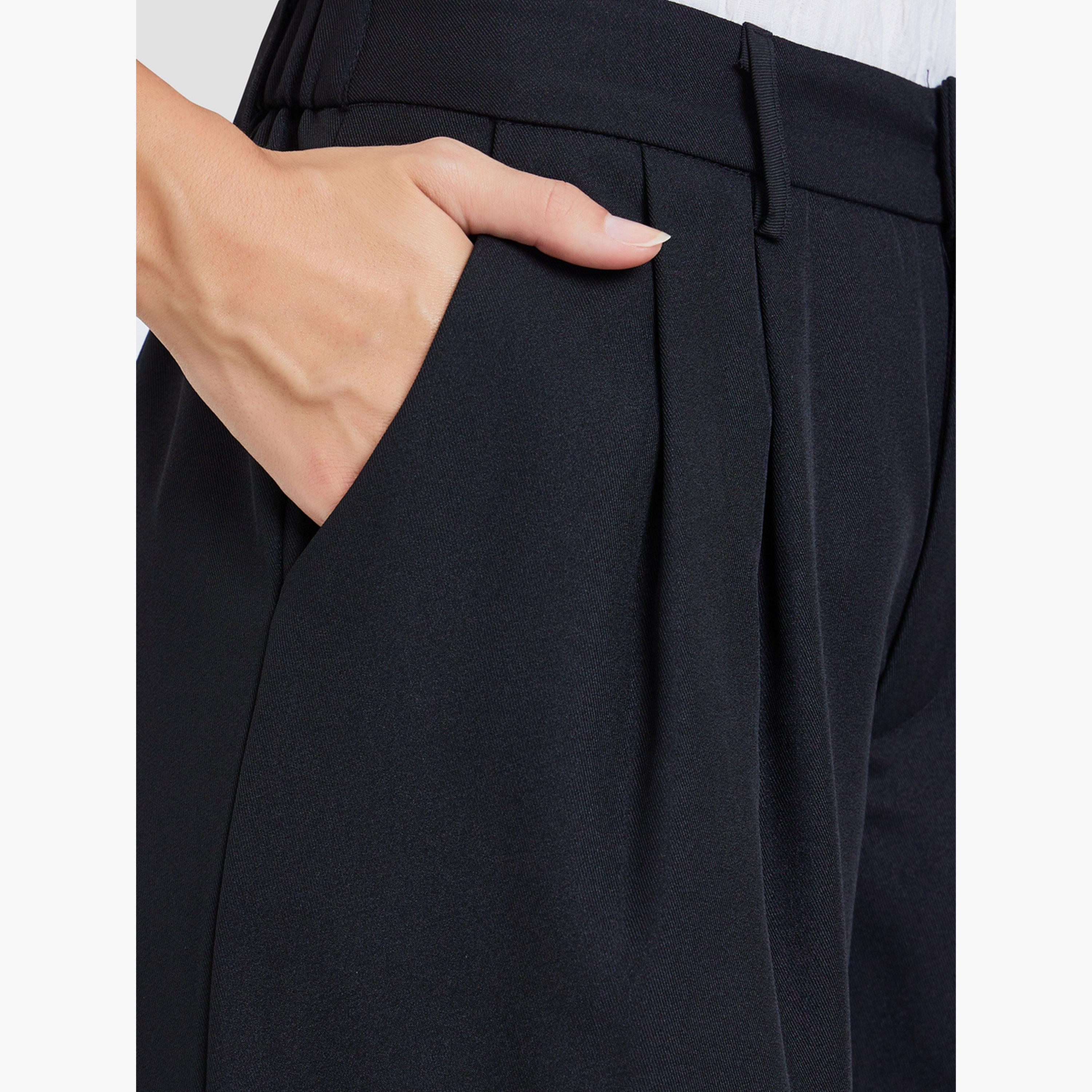 Take Two Women Solid Pleated Detail Wide Leg Pants-women-clothing-bottoms-trousers-image-3