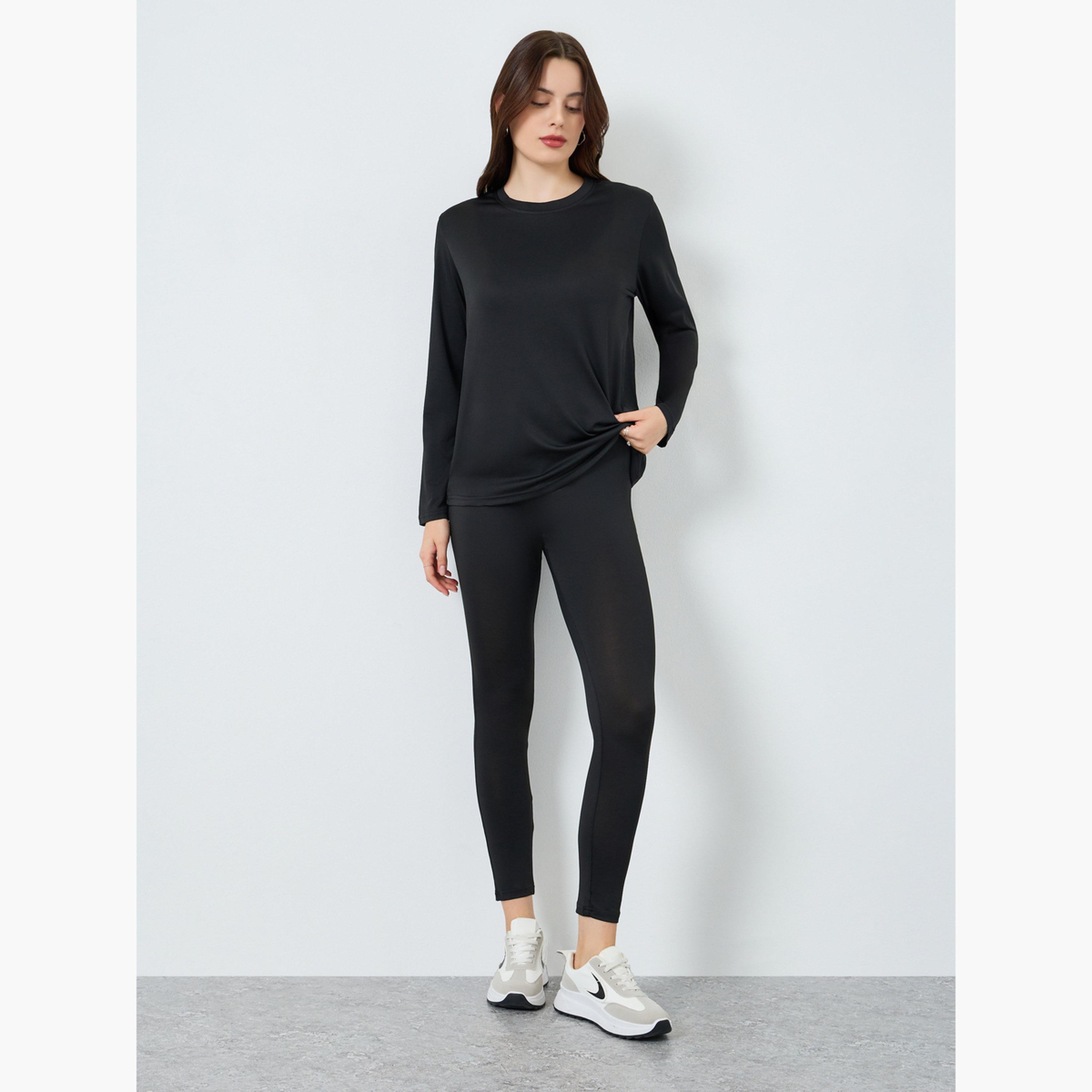 Styli Women Long Sleeve T-Shirt and Leggings Co-Ords-women-clothing-coordsets-image-1