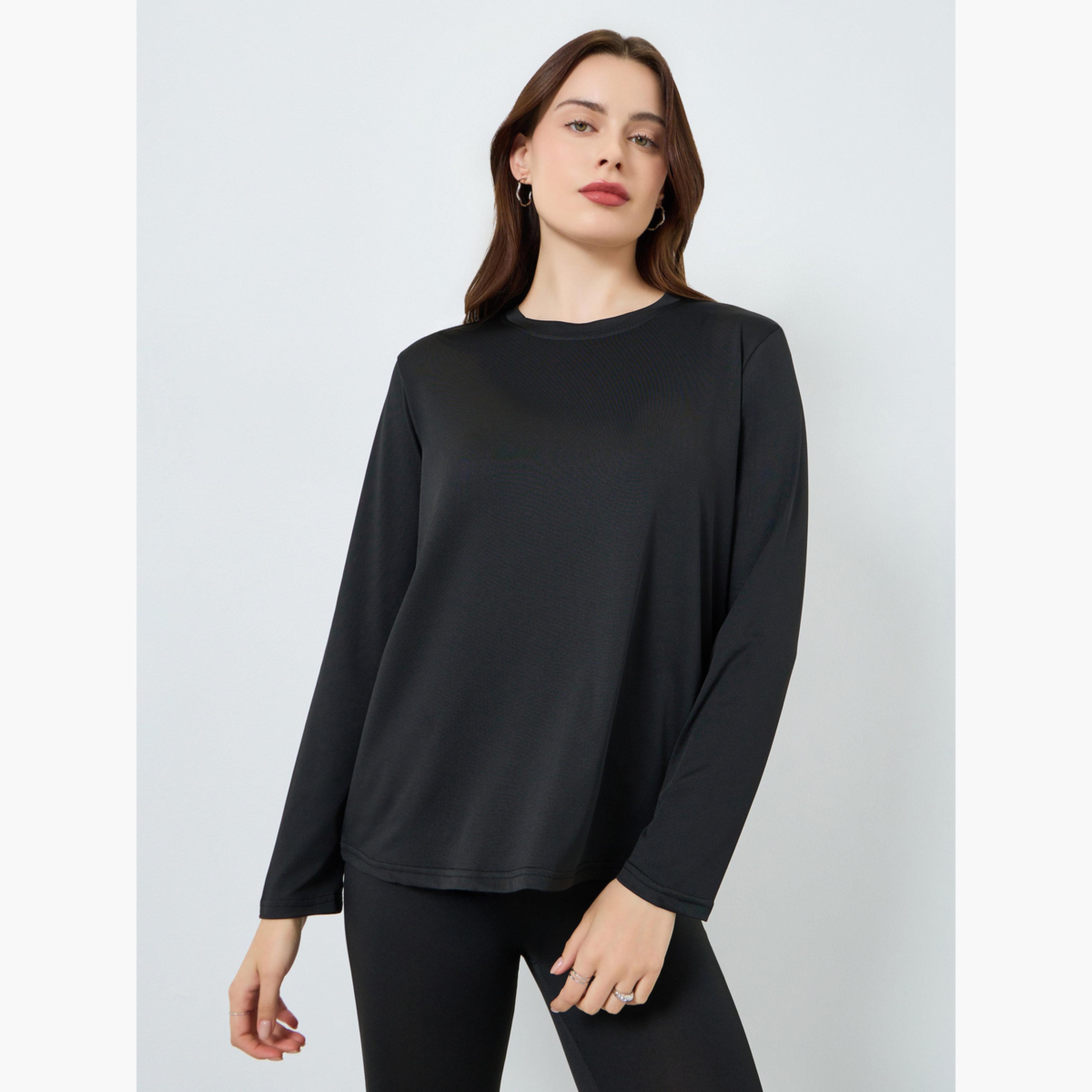 طقم منسق من تيشيرت بأكمام طويلة وليقنز-women-clothing-coordsets-image-2