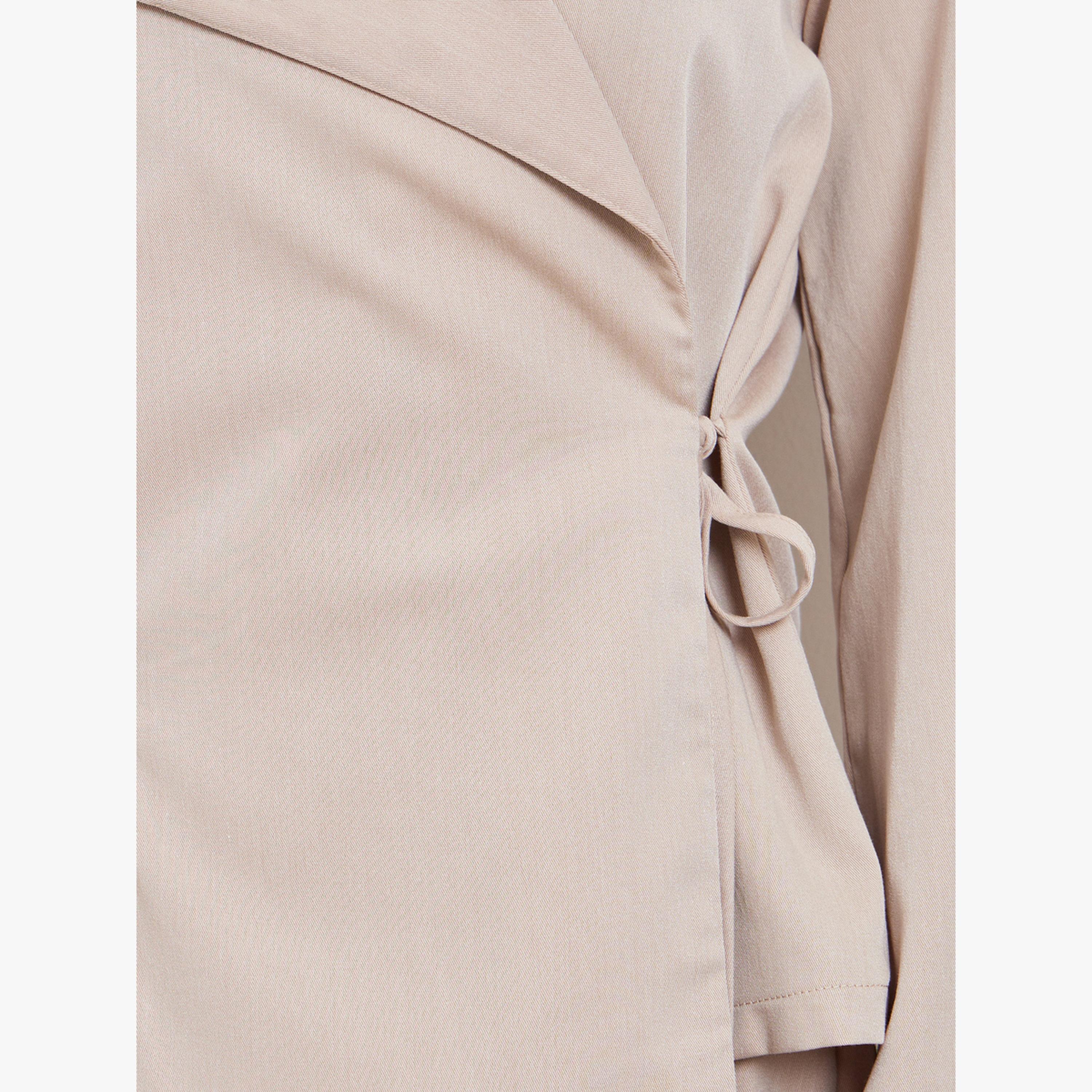 Styli Women Beige Solid Wrap Top and Pants Co-Ords-women-clothing-coordsets-image-3