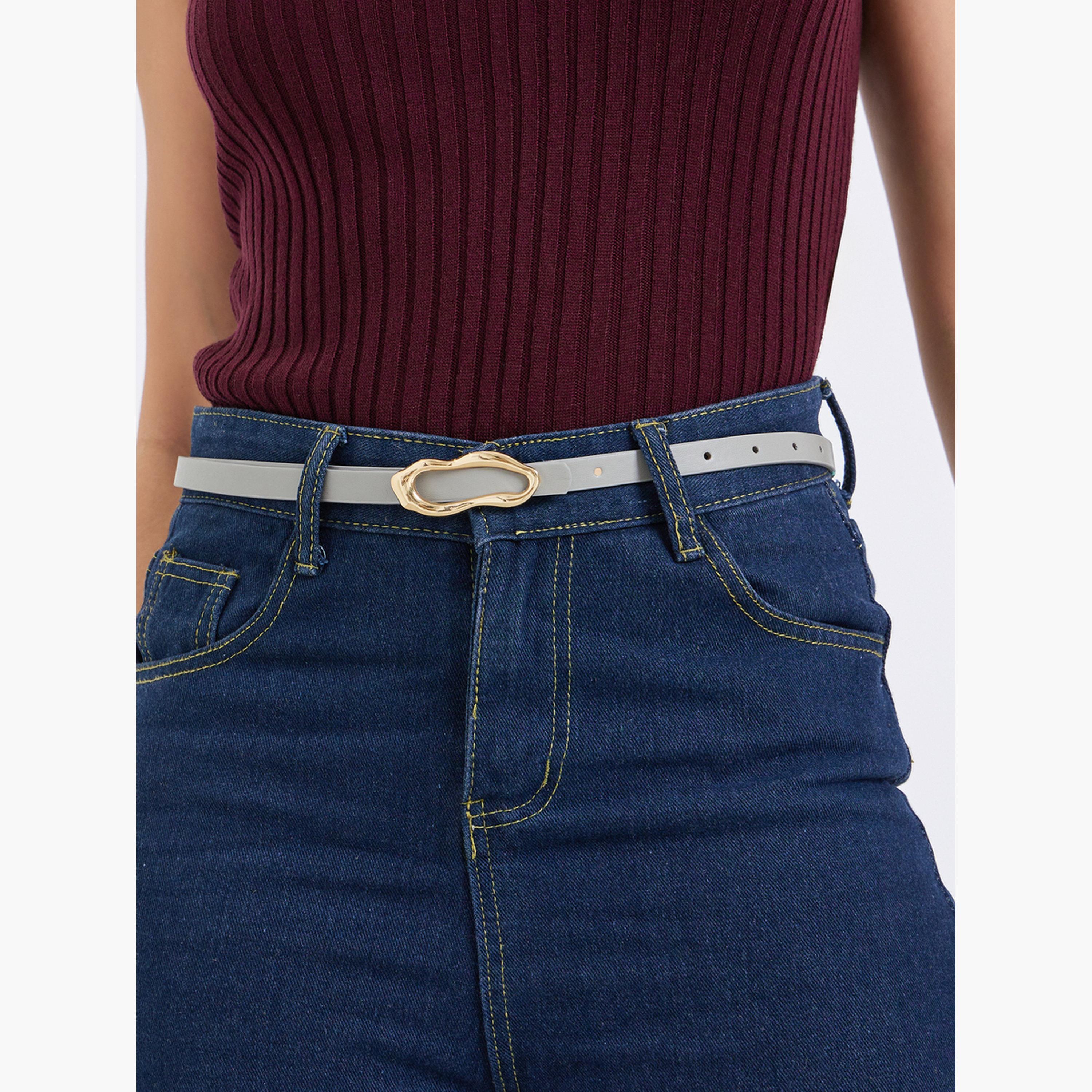 طقم 2 حزام رفيع بإبزيم مزخرف-women-clothingaccessories-belts-image-2