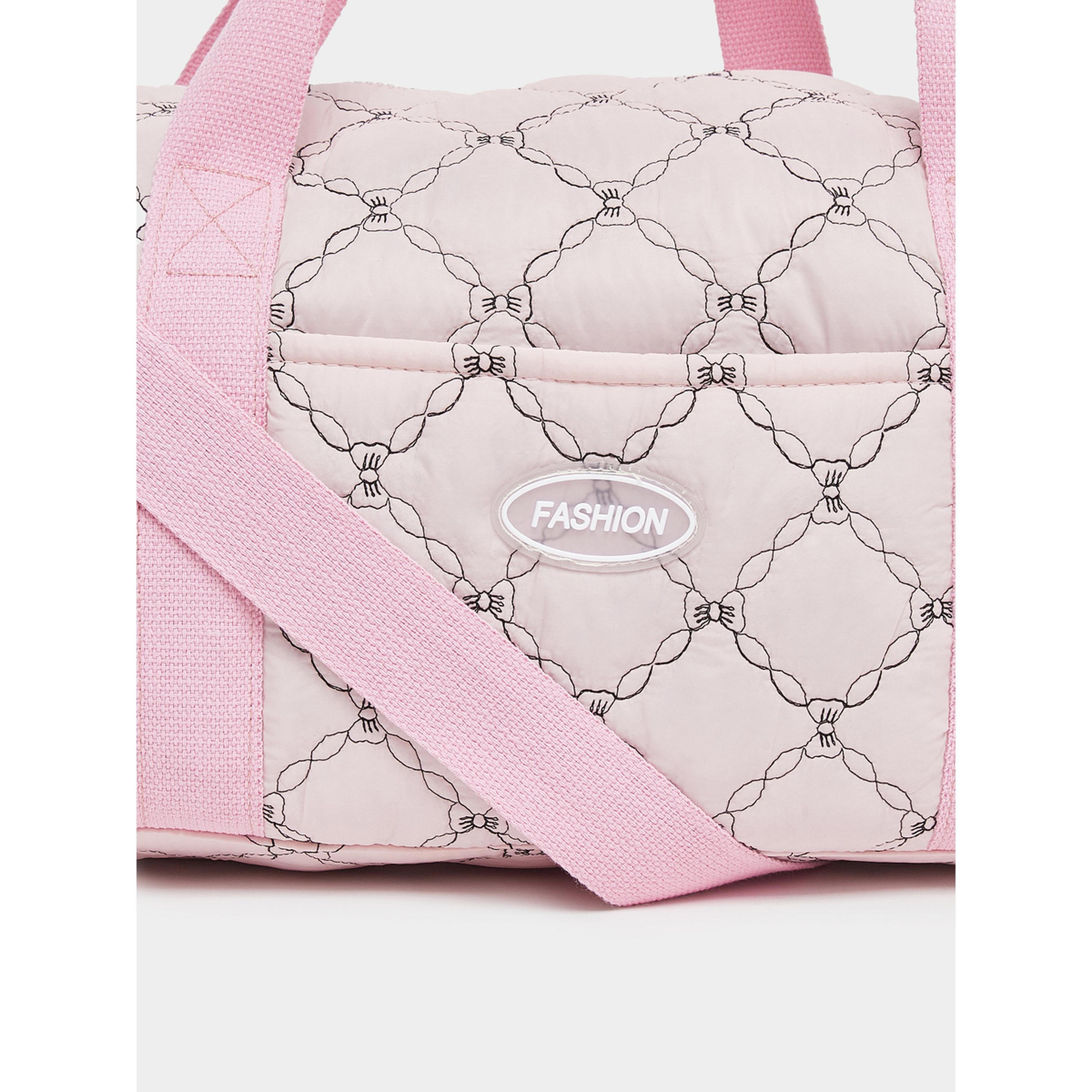 Styli Women Pink Stitch Pattern Gym Bag-women-bagsandwallets-handbags-image-3