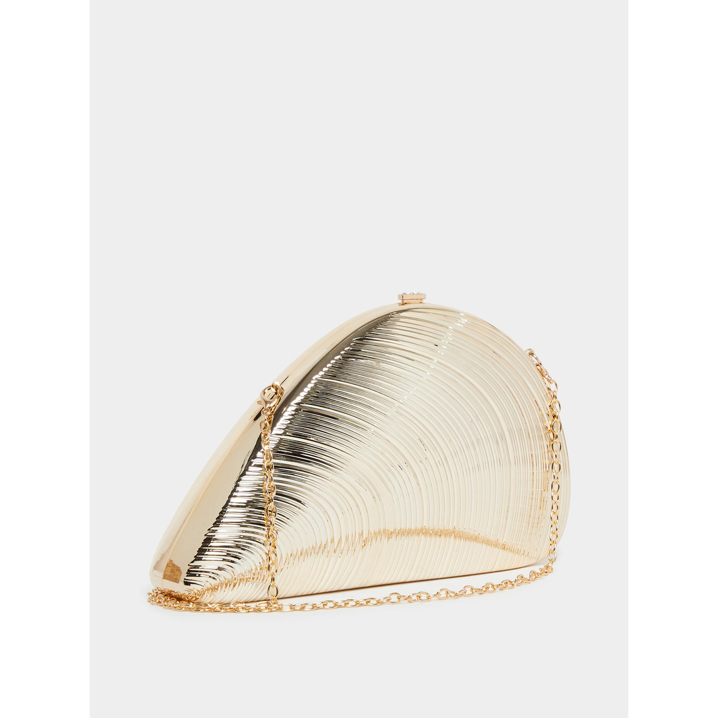 Styli Gold Metallic Shell-Shaped Clutch-women-bagsandwallets-handbags-image-1