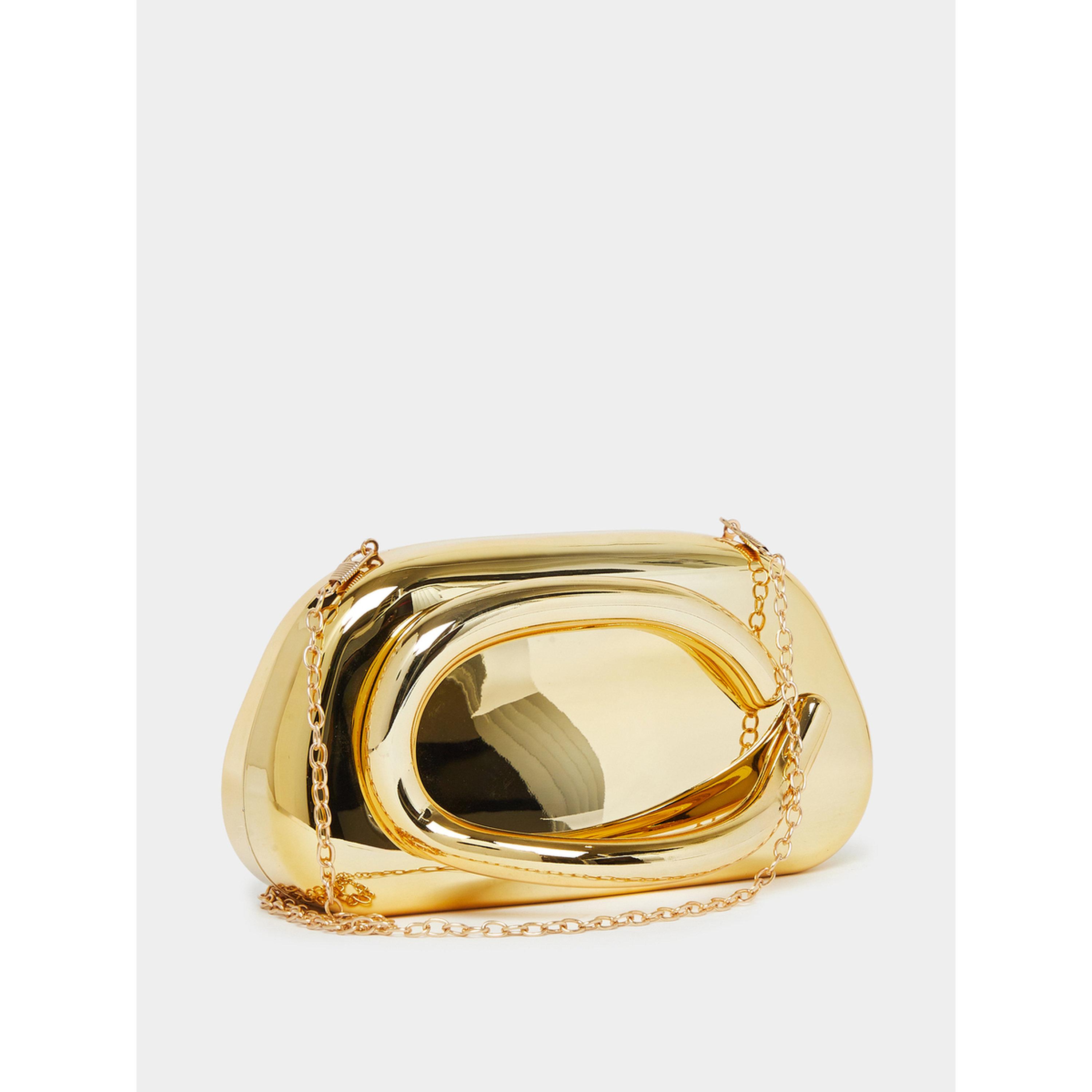 حقيبة كلتش معدنية ملساء بحمالة سلسلة-women-bagsandwallets-handbags-image-1