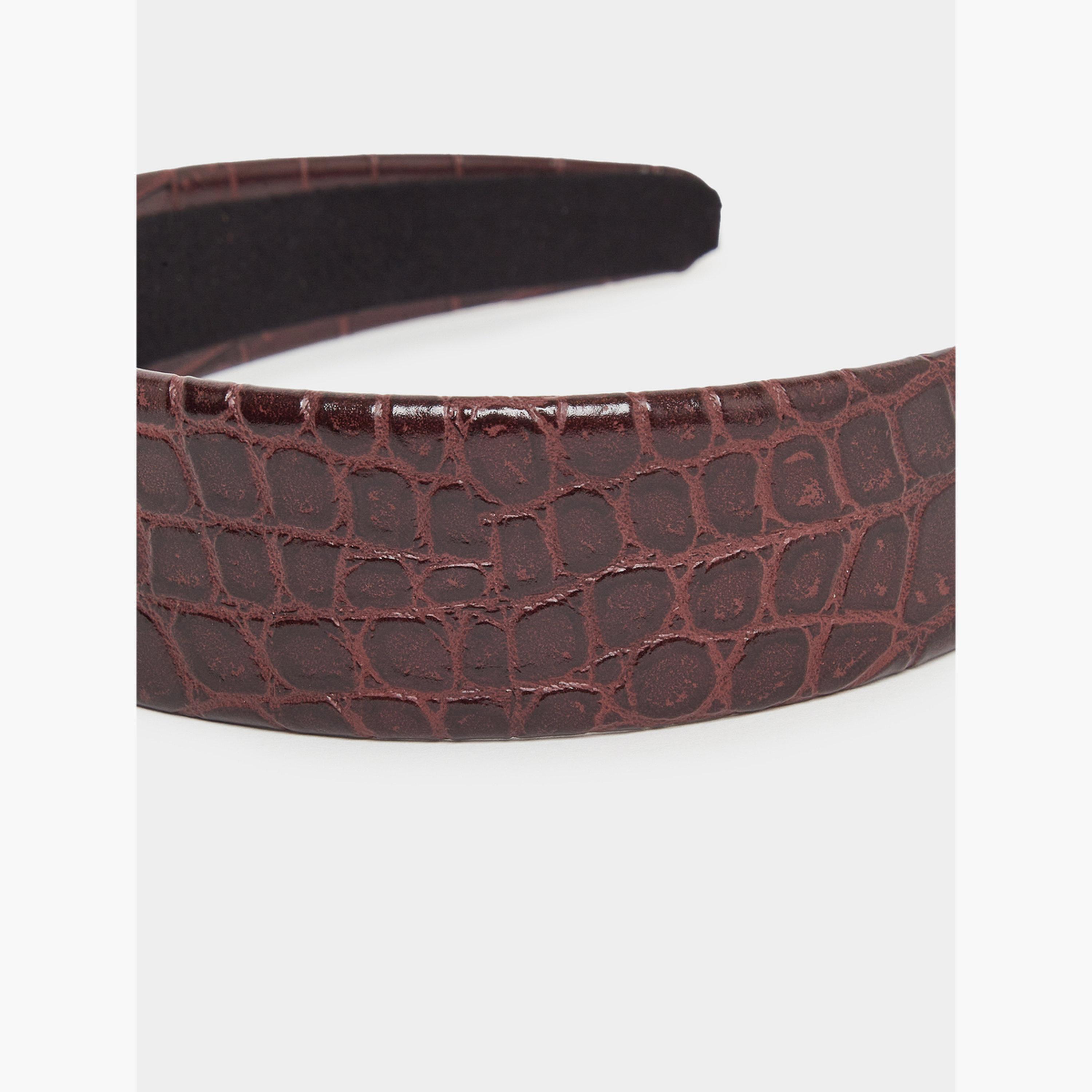 Styli Brown Croc-Effect Headband-women-hairaccessories-bands-image-3