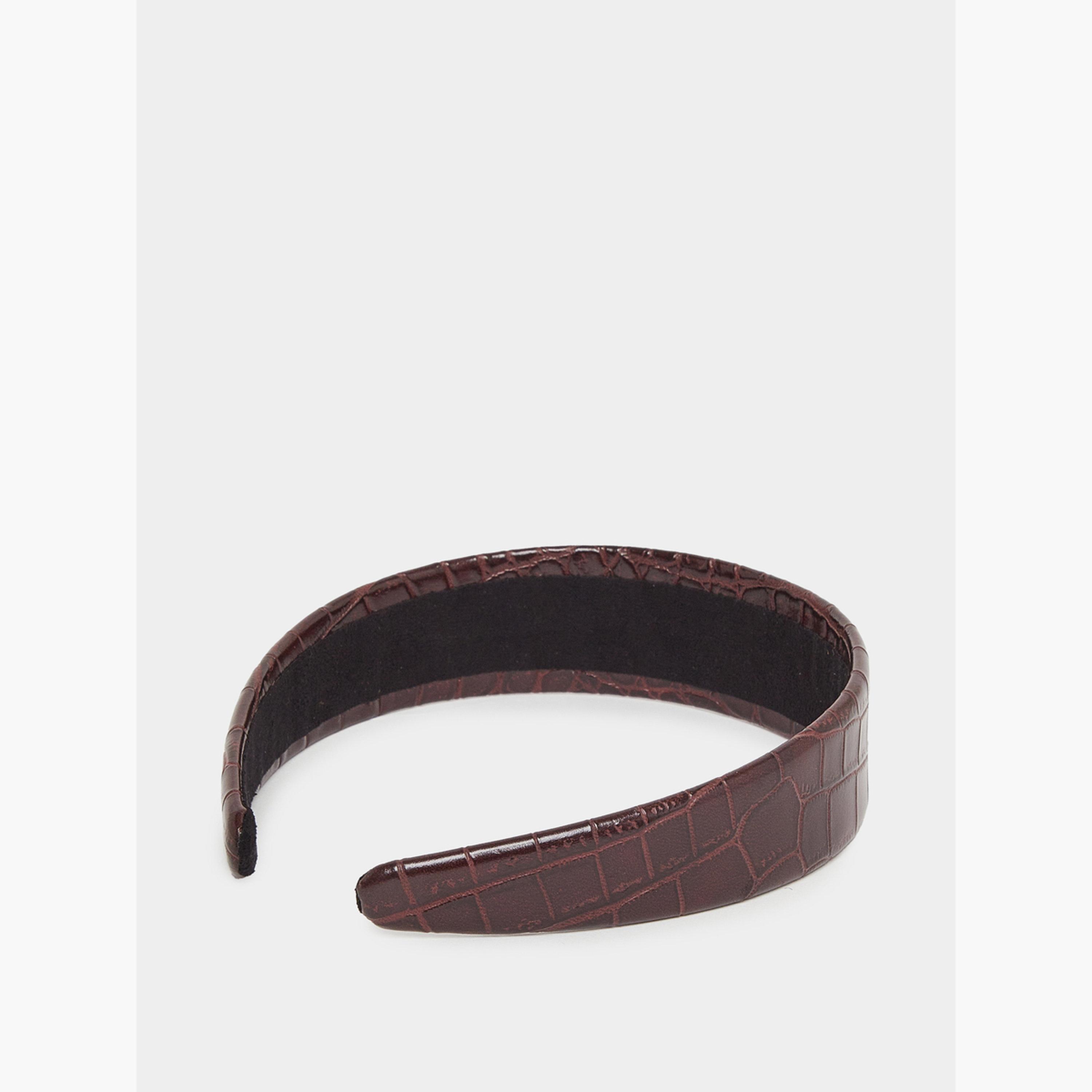 Styli Brown Croc-Effect Headband-women-hairaccessories-bands-image-4