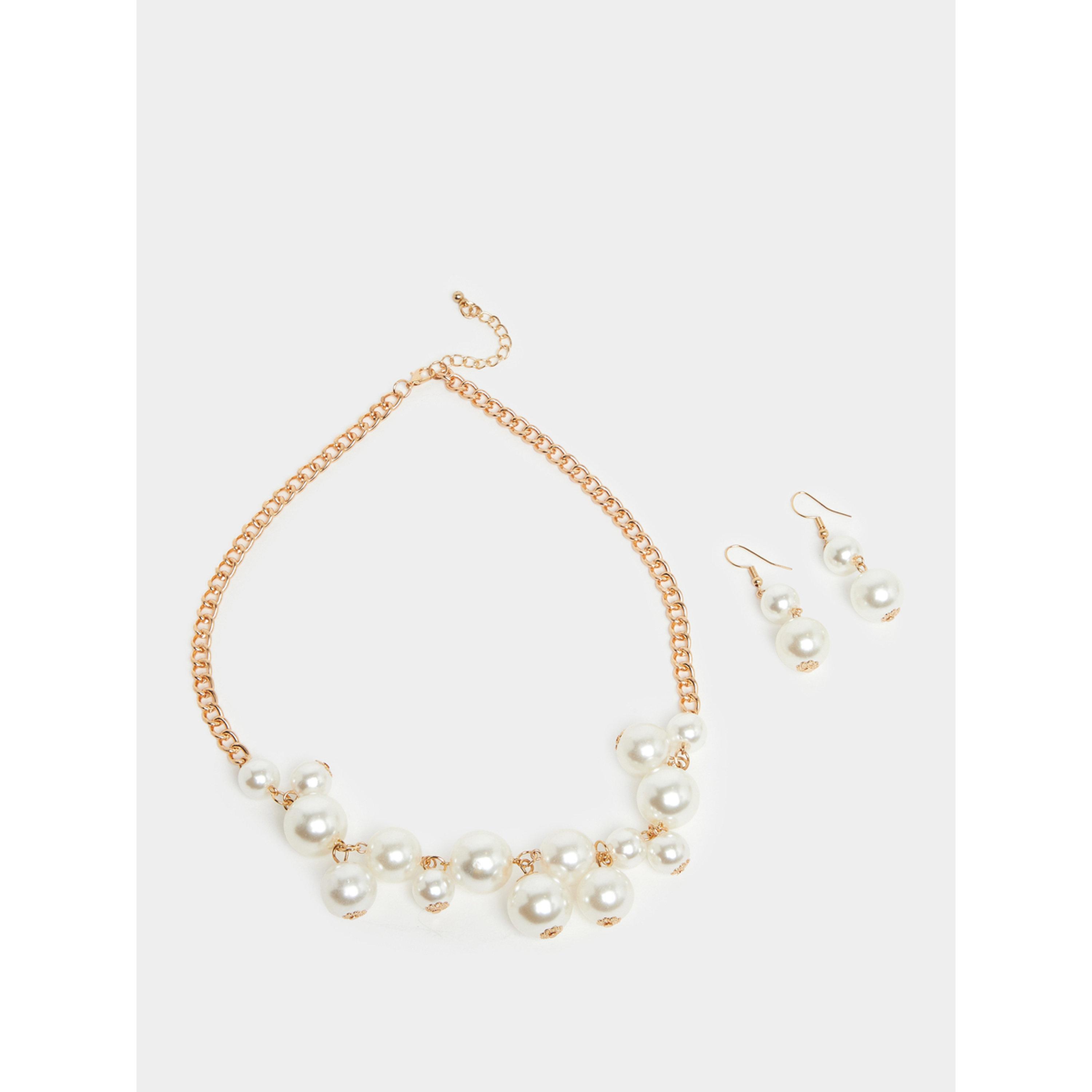 Styli Set of 2 - Faux Pearl Necklace with Earring-women-watchesandjewellery-jewellery-jewellerysets-image-1
