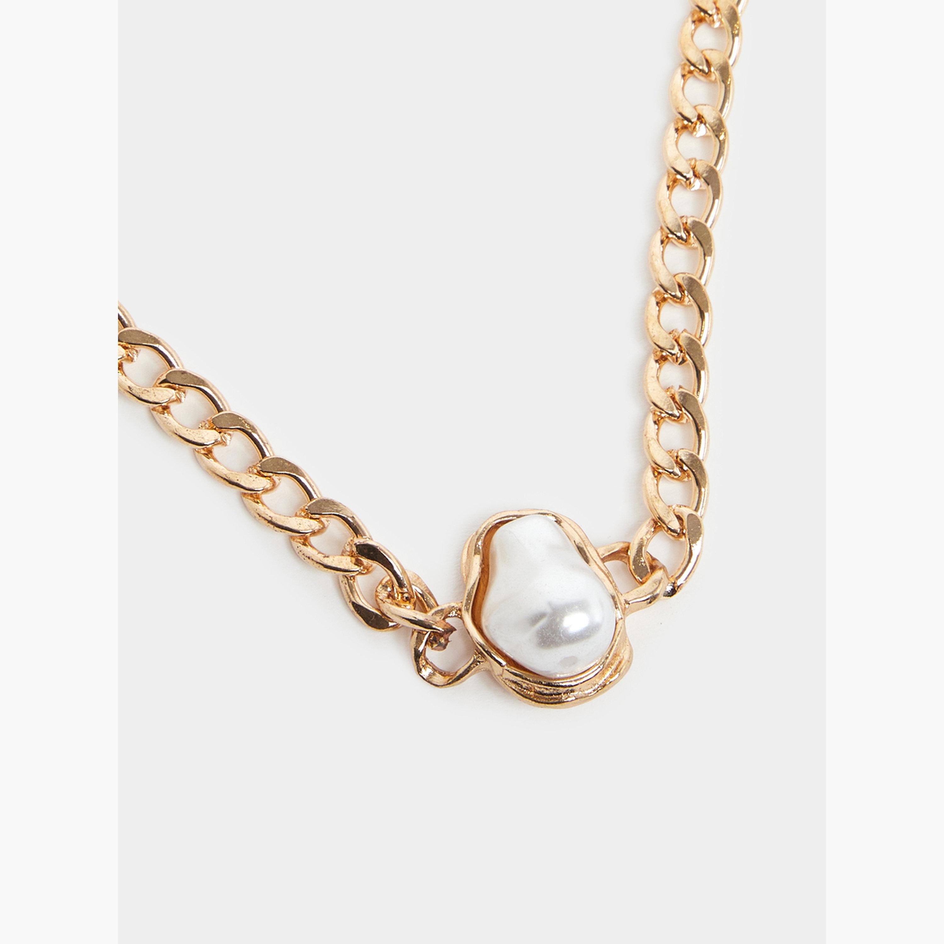 مجموعة من 4 عقد وسوار وخاتم وأقراط بسلسلة ذهبية-women-watchesandjewellery-jewellery-jewellerysets-image-4