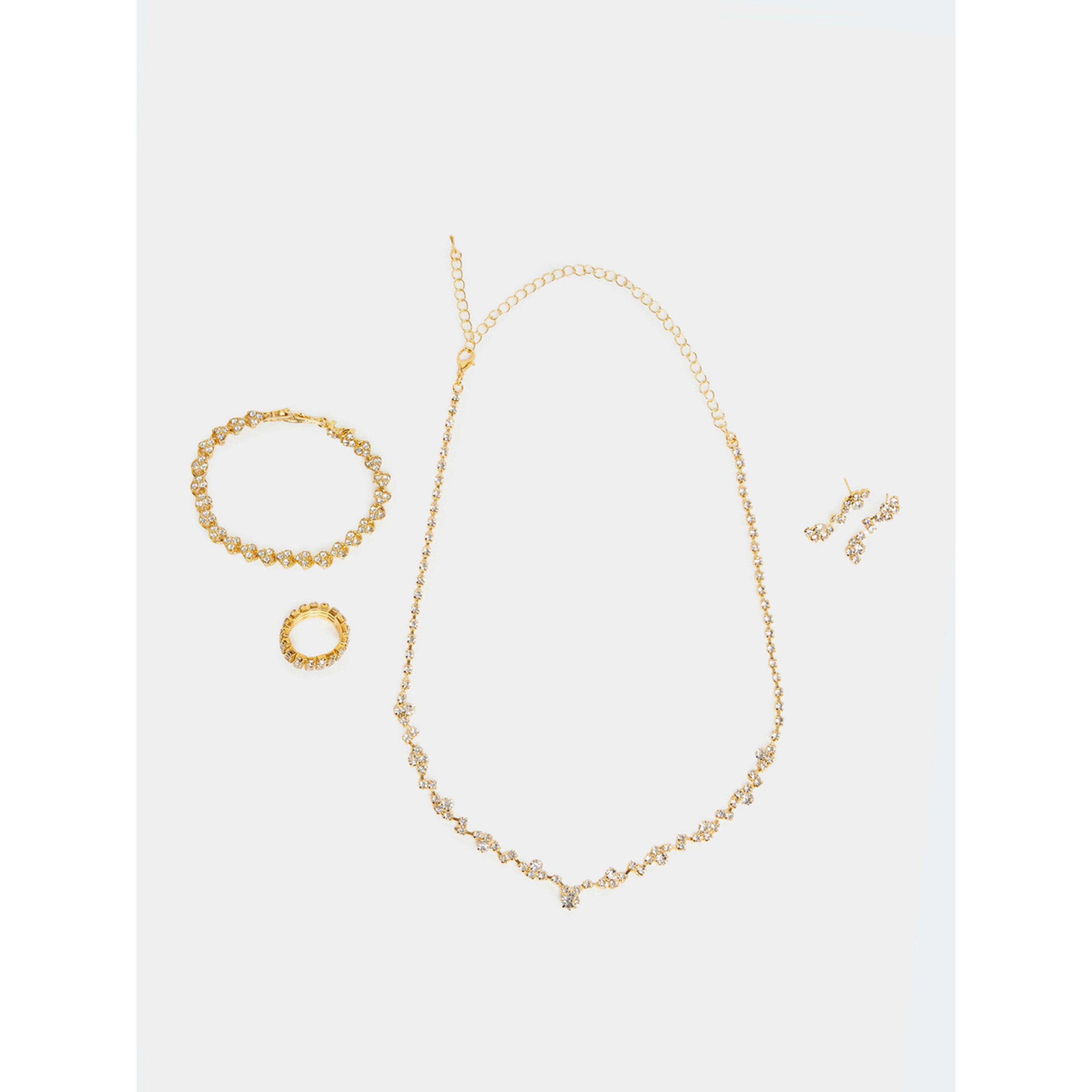 مجموعة من عقد وسوار يد مع خاتم واقراط-women-watchesandjewellery-jewellery-jewellerysets-image-1