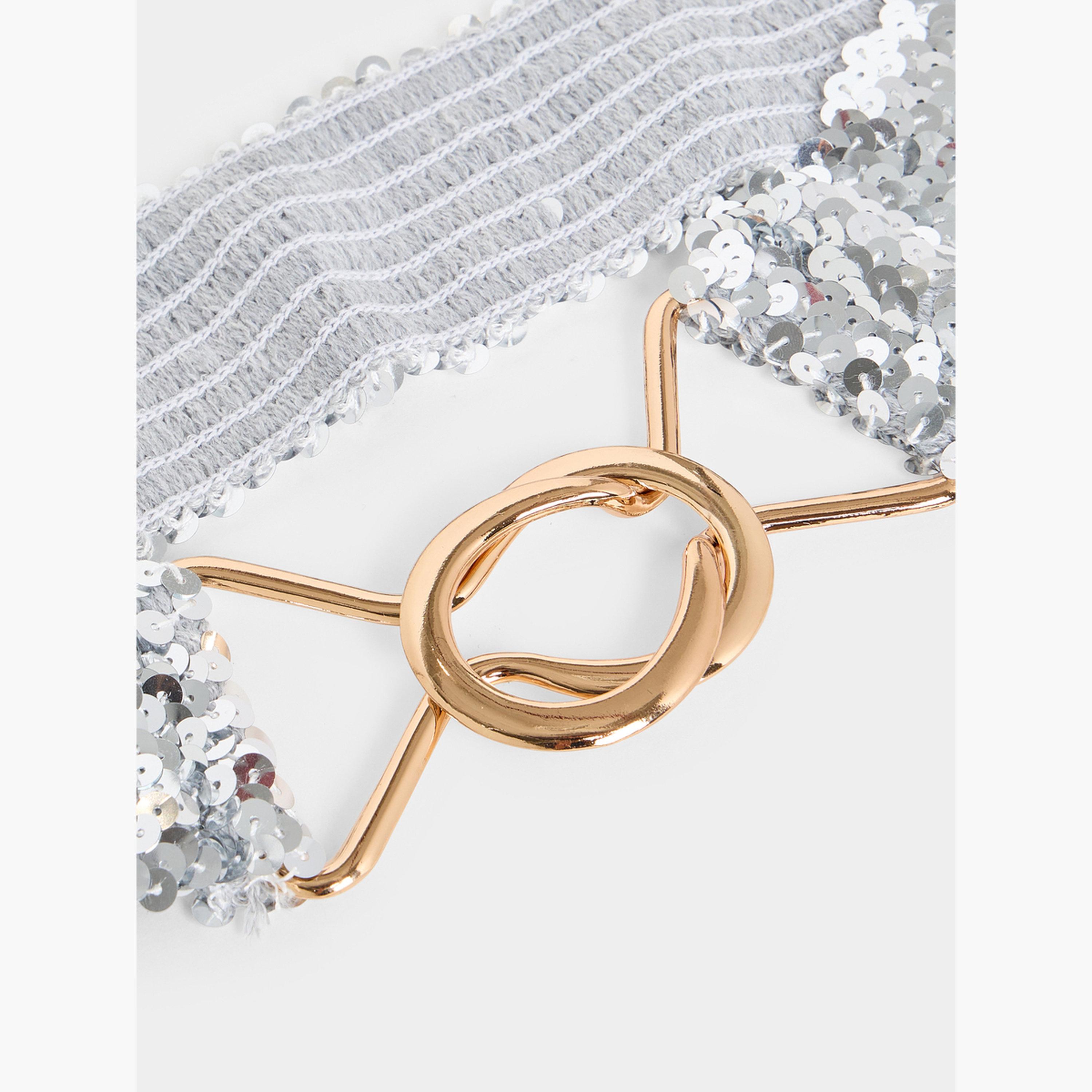 Styli Silver Sequin Elastic Belt-women-clothingaccessories-belts-image-3