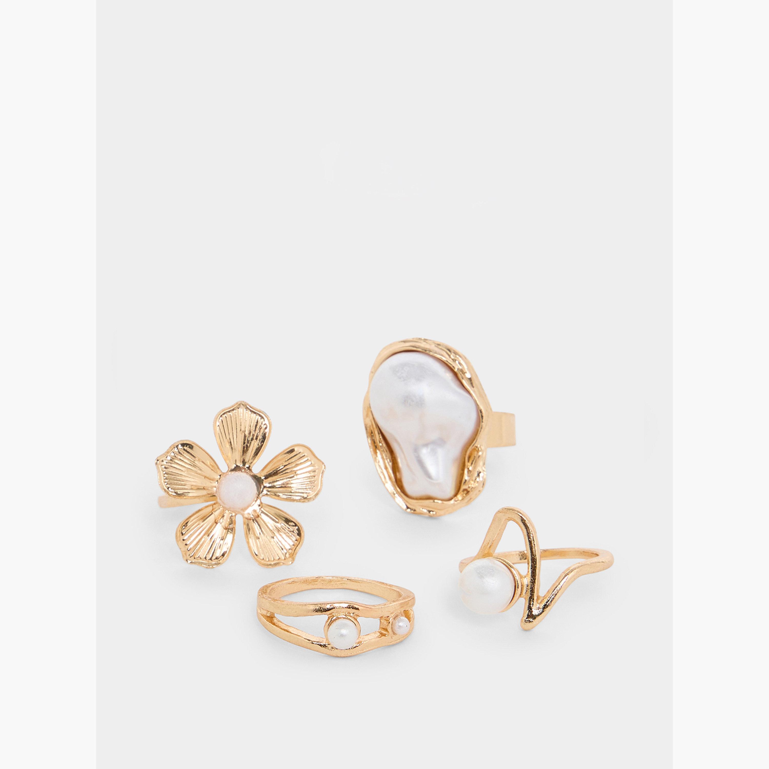 Styli Set of 8 - Faux Pearl Rings-women-watchesandjewellery-jewellery-rings-image-2