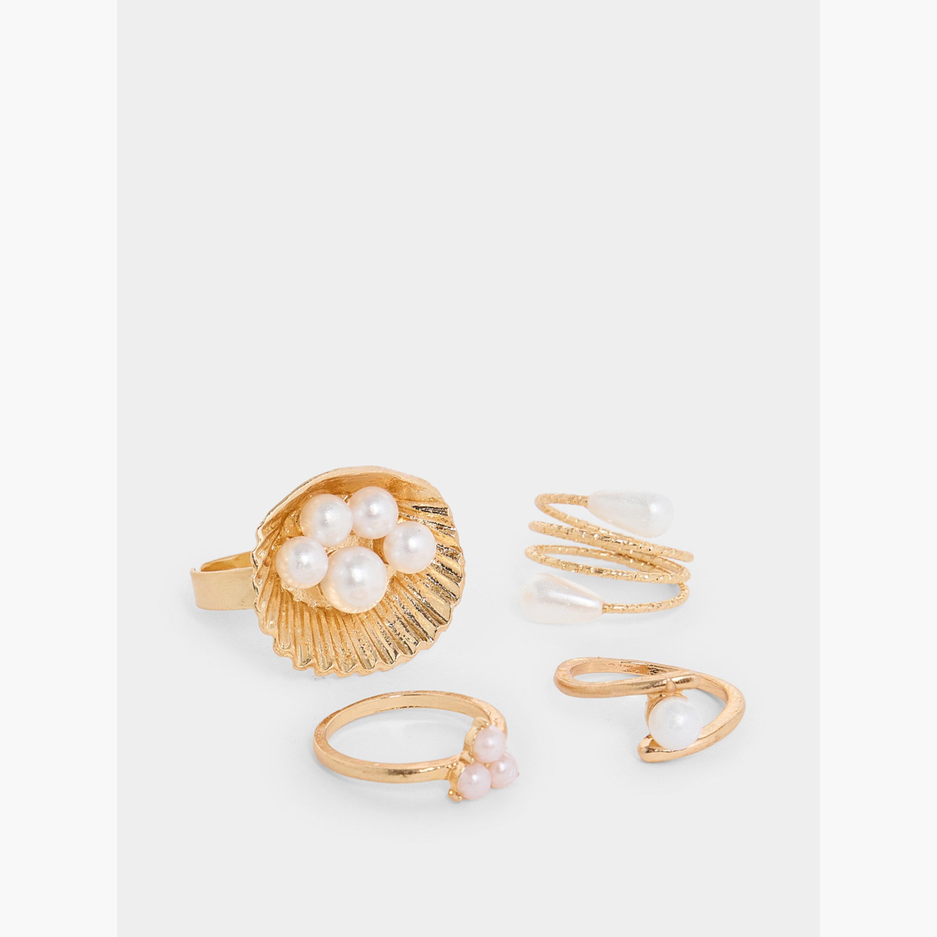 مجموعة من 8 خواتم يد مزينة بلؤلؤ صناعي-women-watchesandjewellery-jewellery-rings-image-3