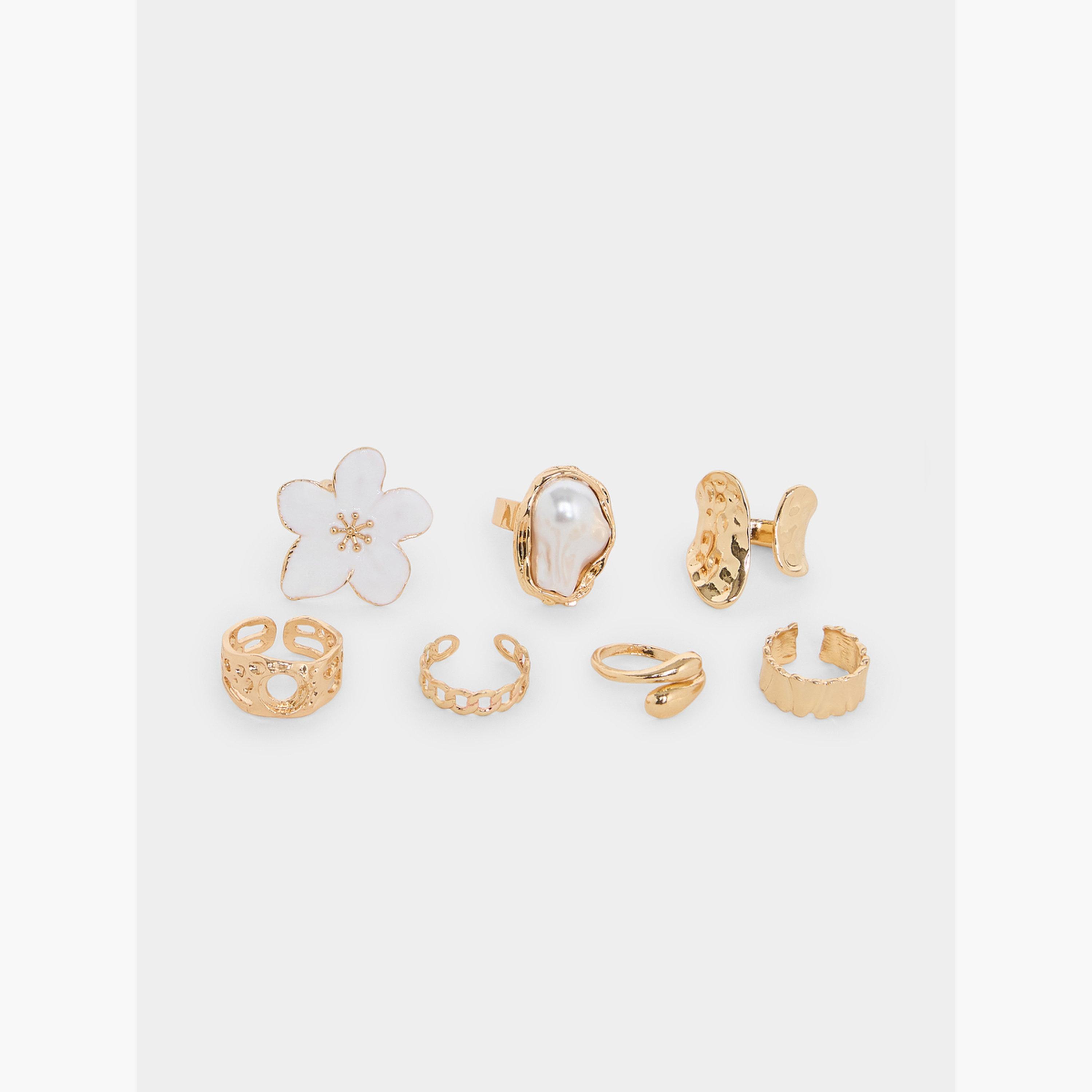 مجموعة من 7 خواتم يد متنوعة-women-watchesandjewellery-jewellery-rings-image-1