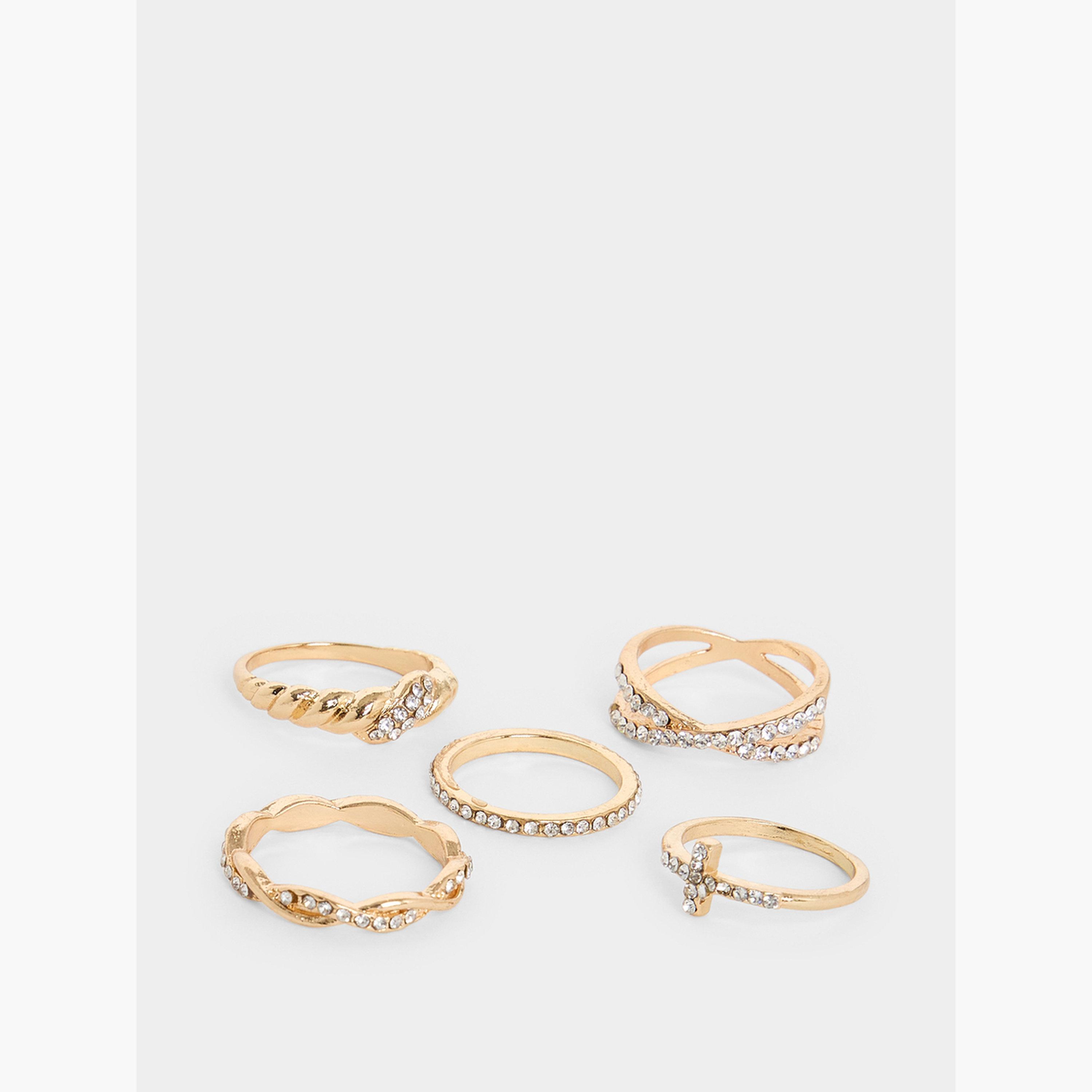 Styli Golden Multipack Ring Set-women-watchesandjewellery-jewellery-rings-image-2