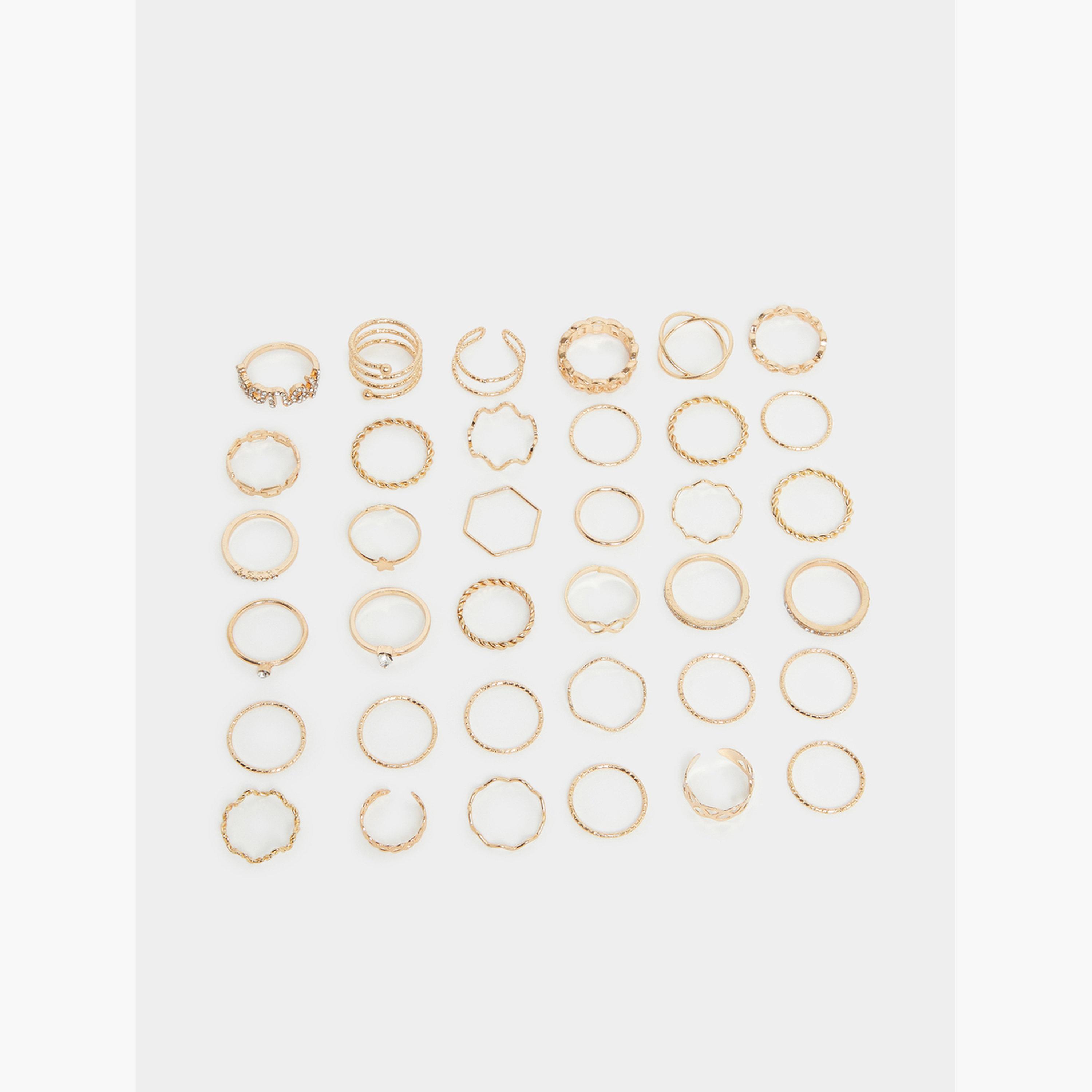 طقم من 36 خاتم يد كاجوال-women-watchesandjewellery-jewellery-rings-image-1