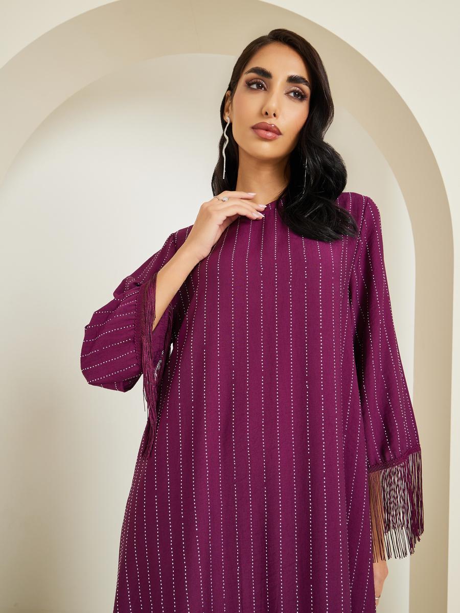 جلابية مزينة بأحجار الراين وشرابات-women-arabicclothing-jalabiyas-image-2