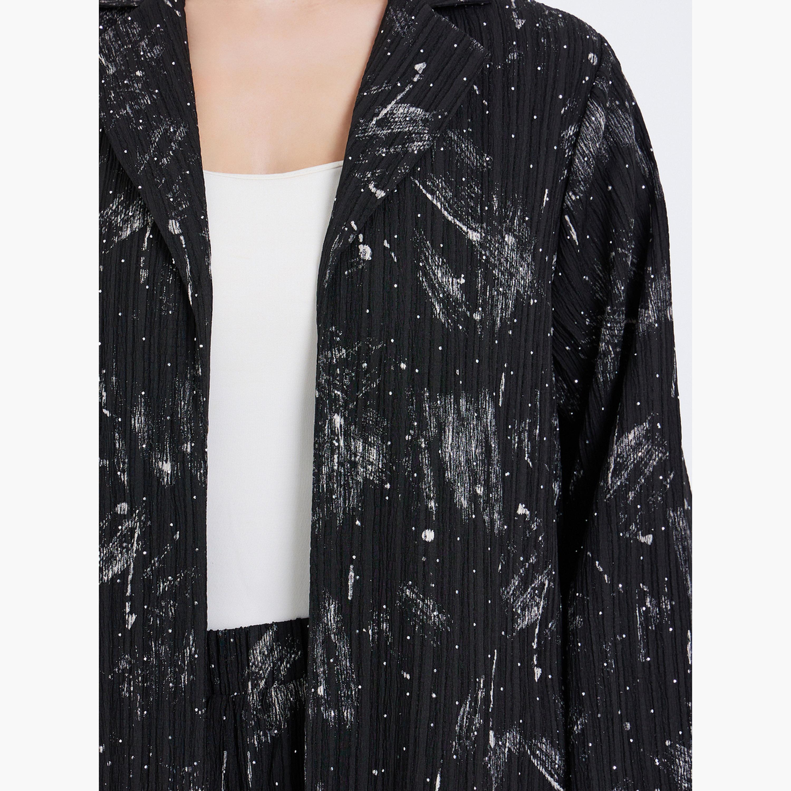 Amirah X Styli Women Notch Lapel Textured Abaya and Pants Modest Set-women-clothing-shirtsandblouses-blouses-image-4