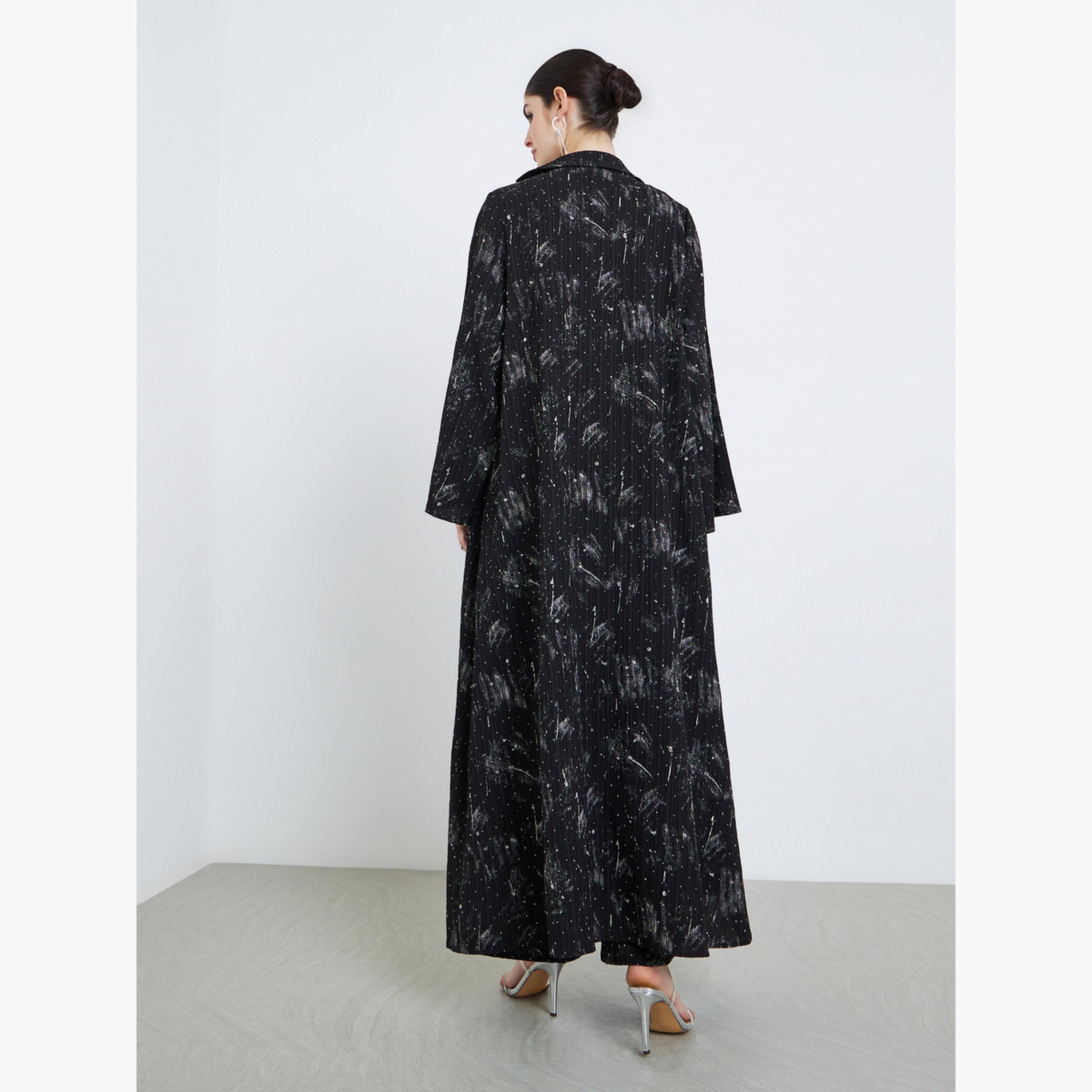 Amirah X Styli Women Notch Lapel Textured Abaya and Pants Modest Set-women-clothing-shirtsandblouses-blouses-image-6