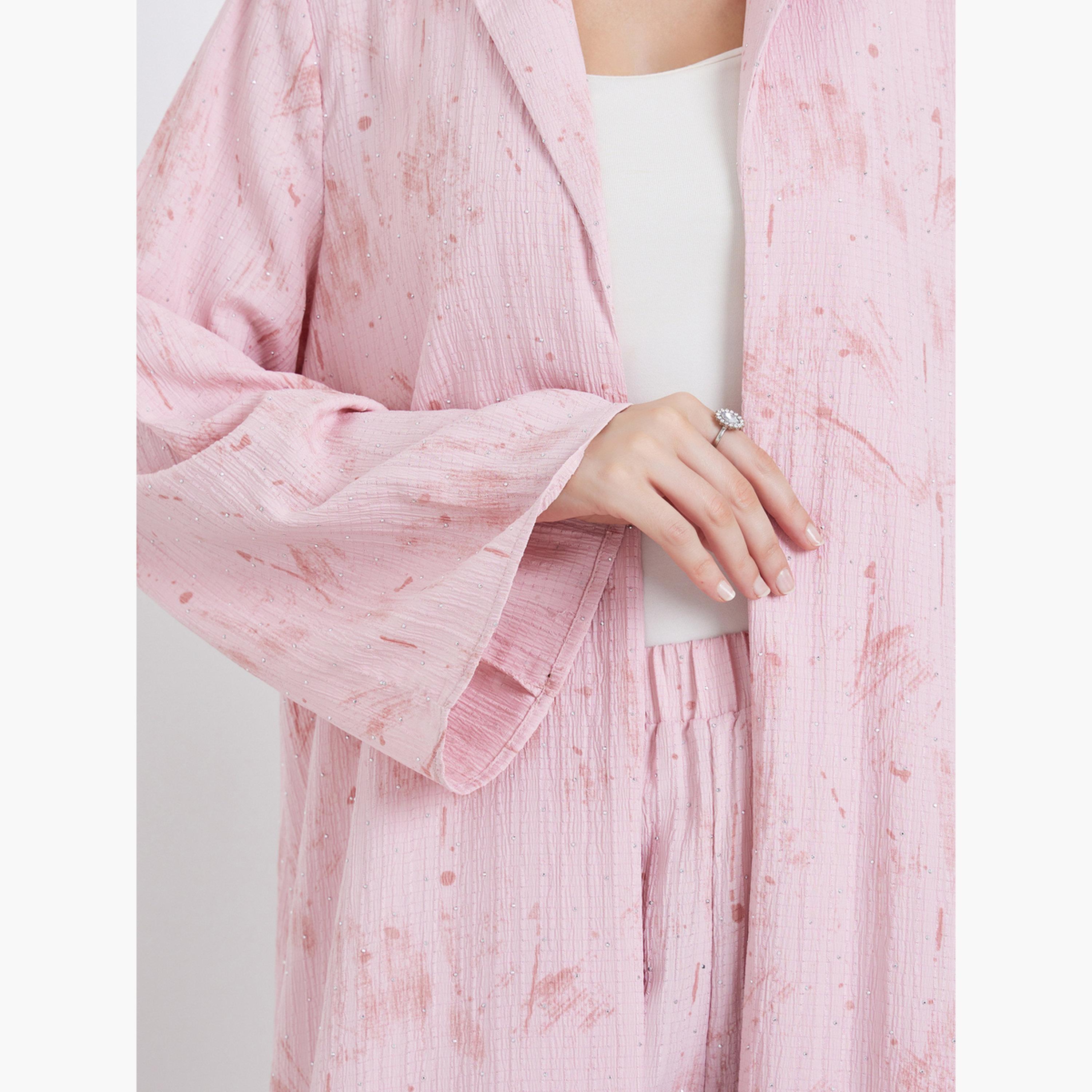 Amirah X Styli Women Notch Lapel Textured Abaya and Pants Modest Set-women-clothing-shirtsandblouses-blouses-image-4
