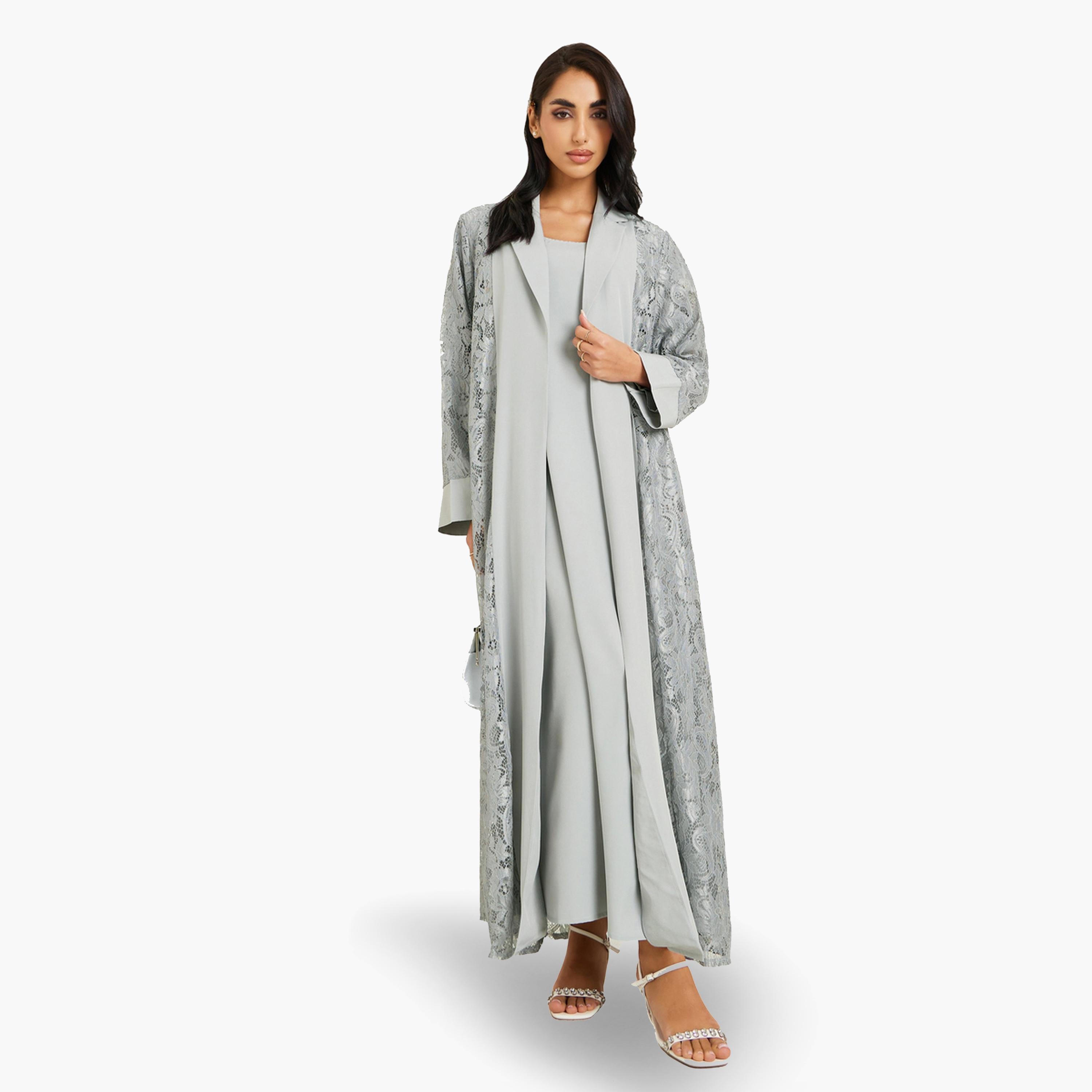 Styli Women Lace Insert Abaya and Dress Modest Set-women-clothing-shirtsandblouses-blouses-image-1