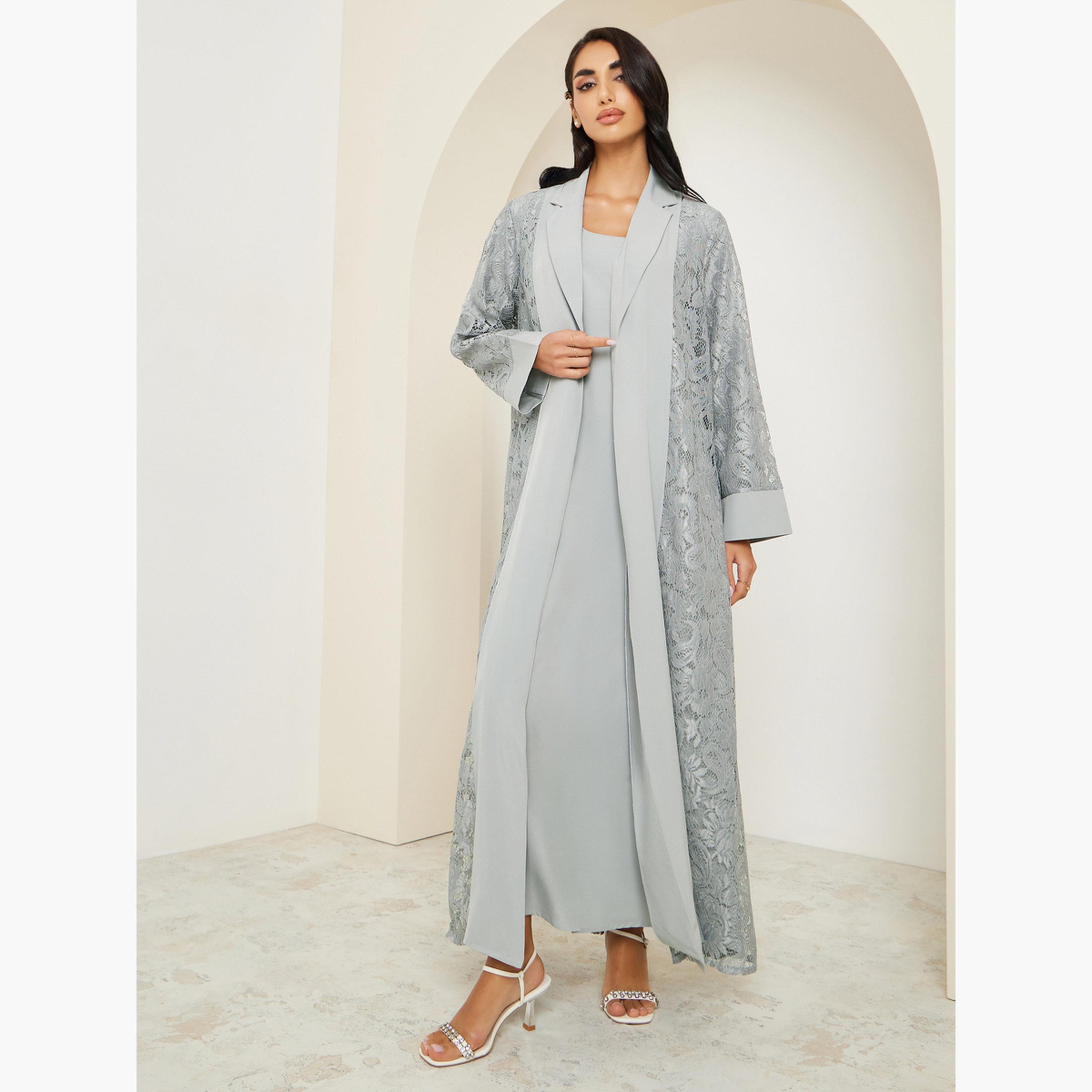 Styli Women Lace Insert Abaya and Dress Modest Set-women-clothing-shirtsandblouses-blouses-image-2