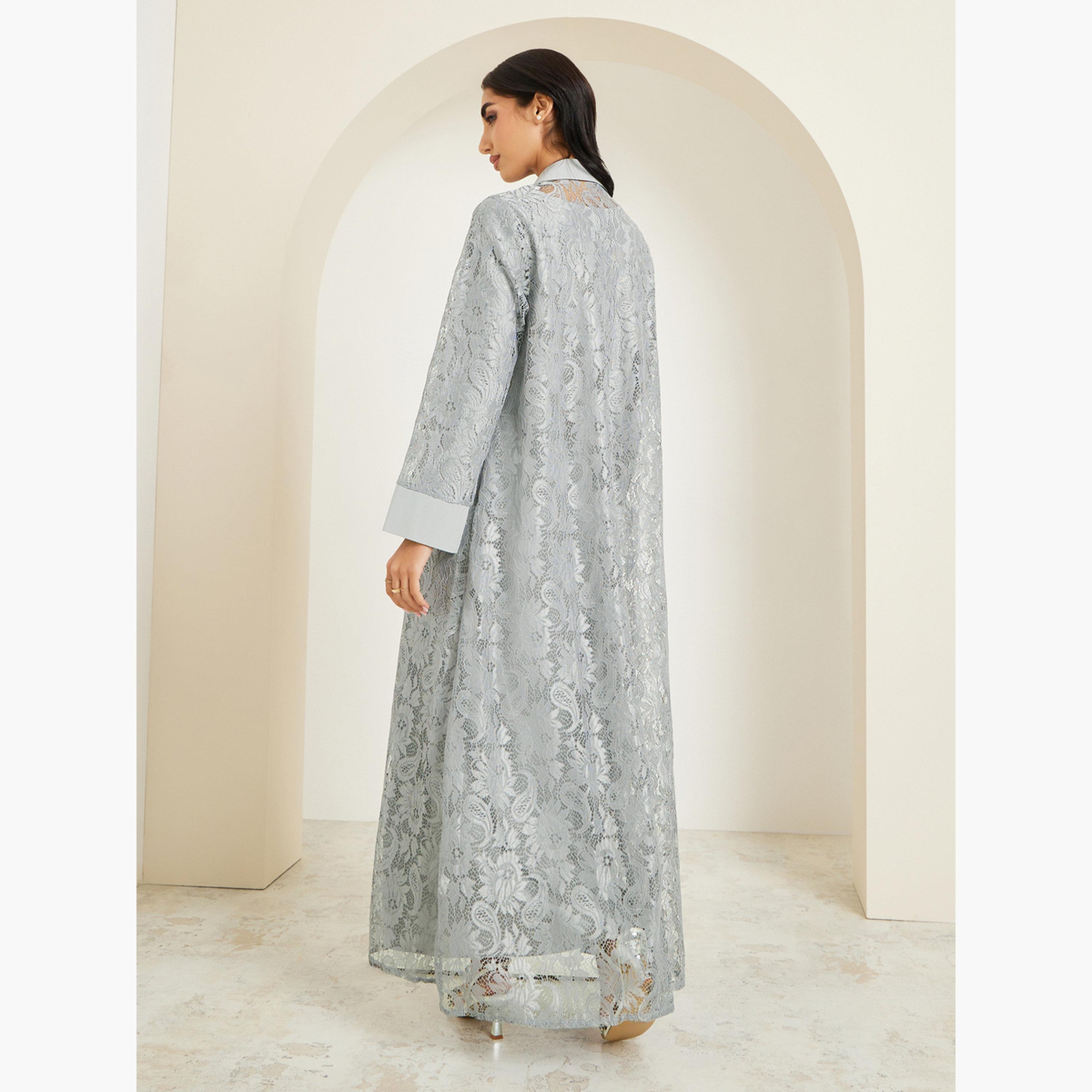 Styli Women Lace Insert Abaya and Dress Modest Set-women-clothing-shirtsandblouses-blouses-image-5