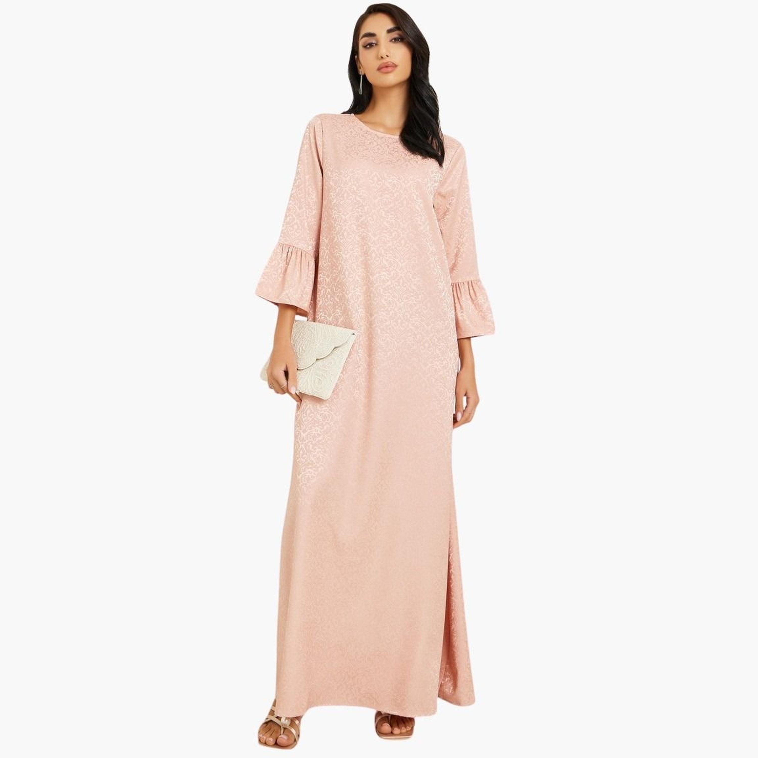 جلابية جاكار بأكمام واسعة-women-arabicclothing-jalabiyas-image-1