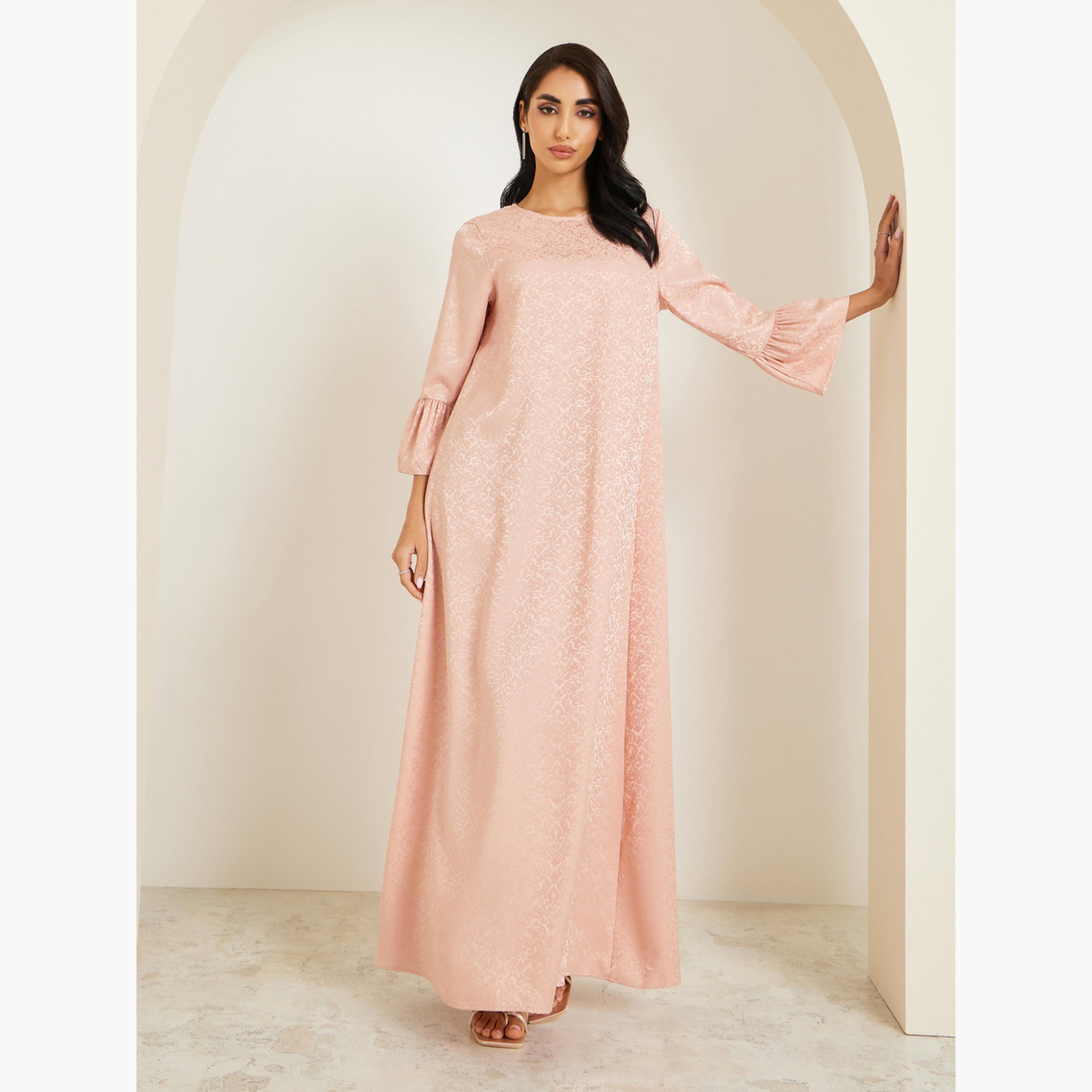 جلابية جاكار بأكمام واسعة-women-arabicclothing-jalabiyas-image-3