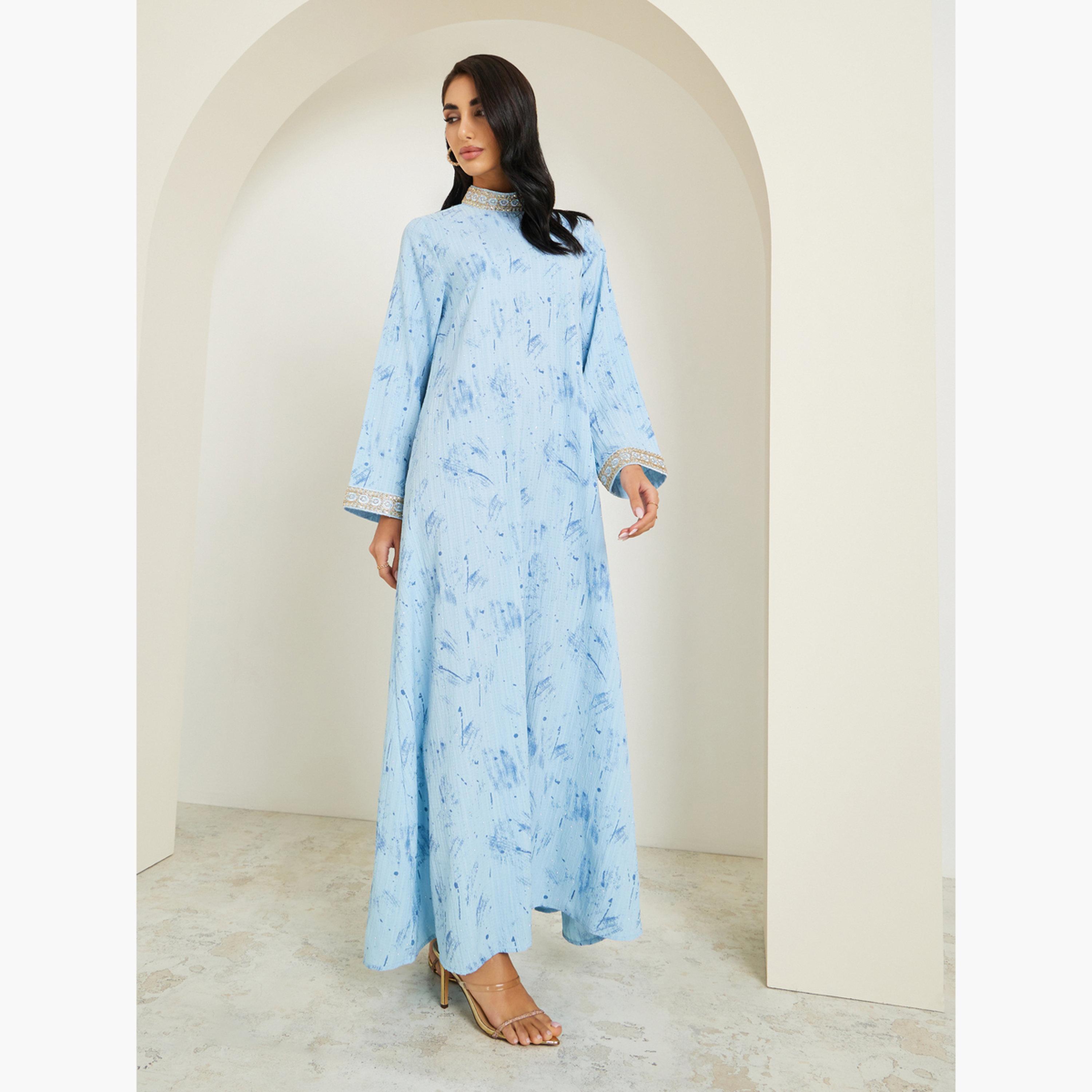 جلابية بياقة مزينة-women-arabicclothing-jalabiyas-image-3