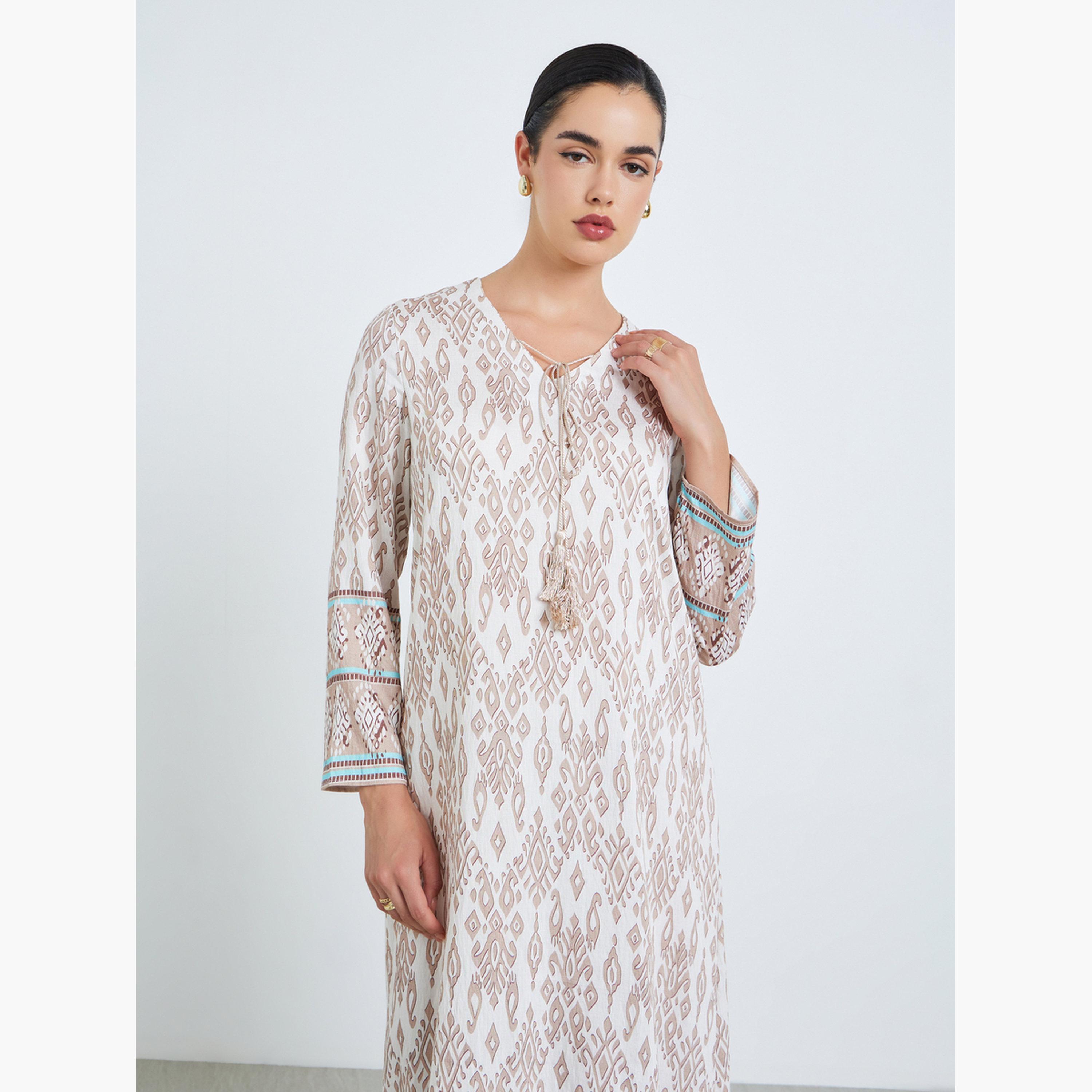 جلابية بطبعة كاملة بقصة واسعة-women-arabicclothing-jalabiyas-image-2