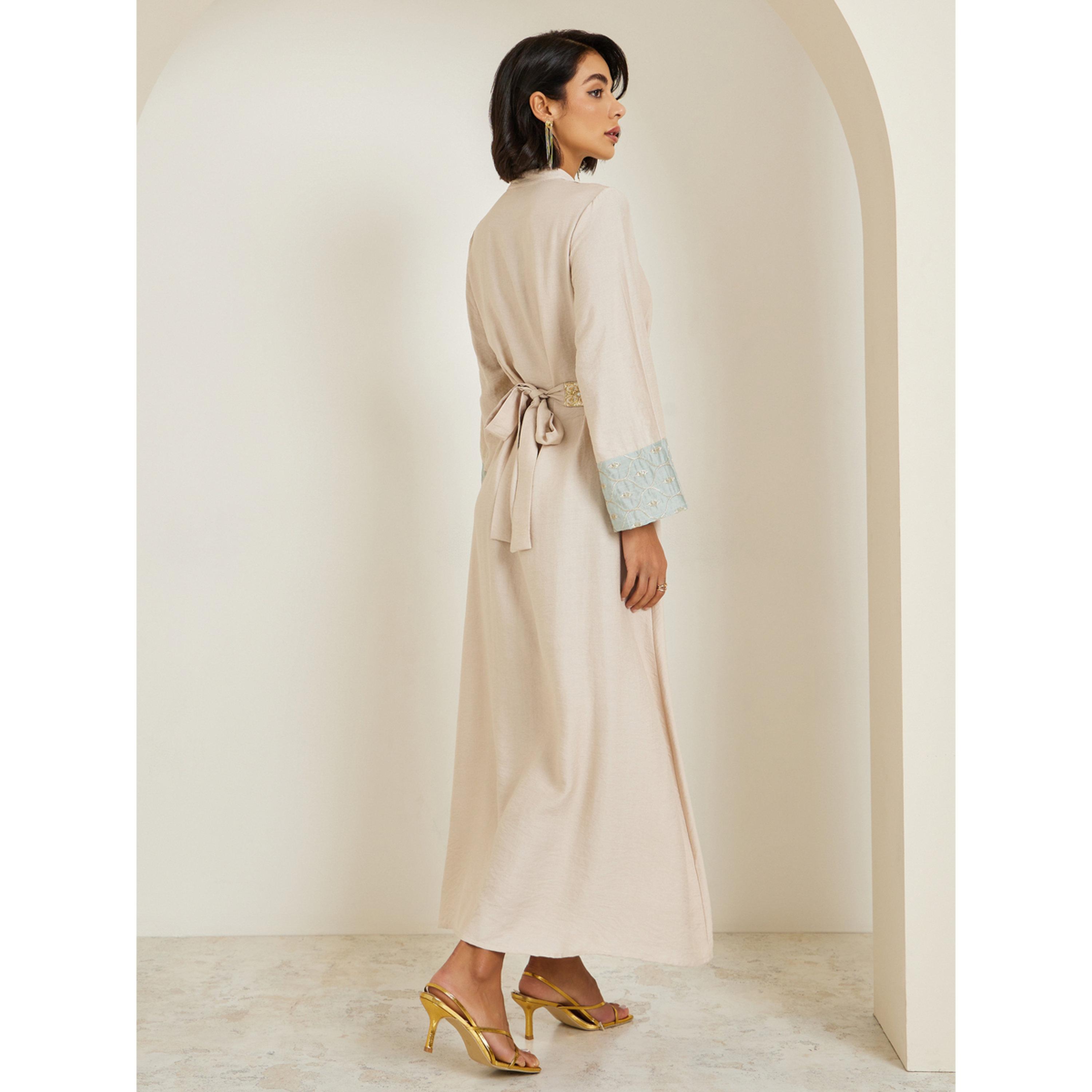 Styli Women Green Embroidered A-Line Jalabiya-women-arabicclothing-jalabiyas-image-5
