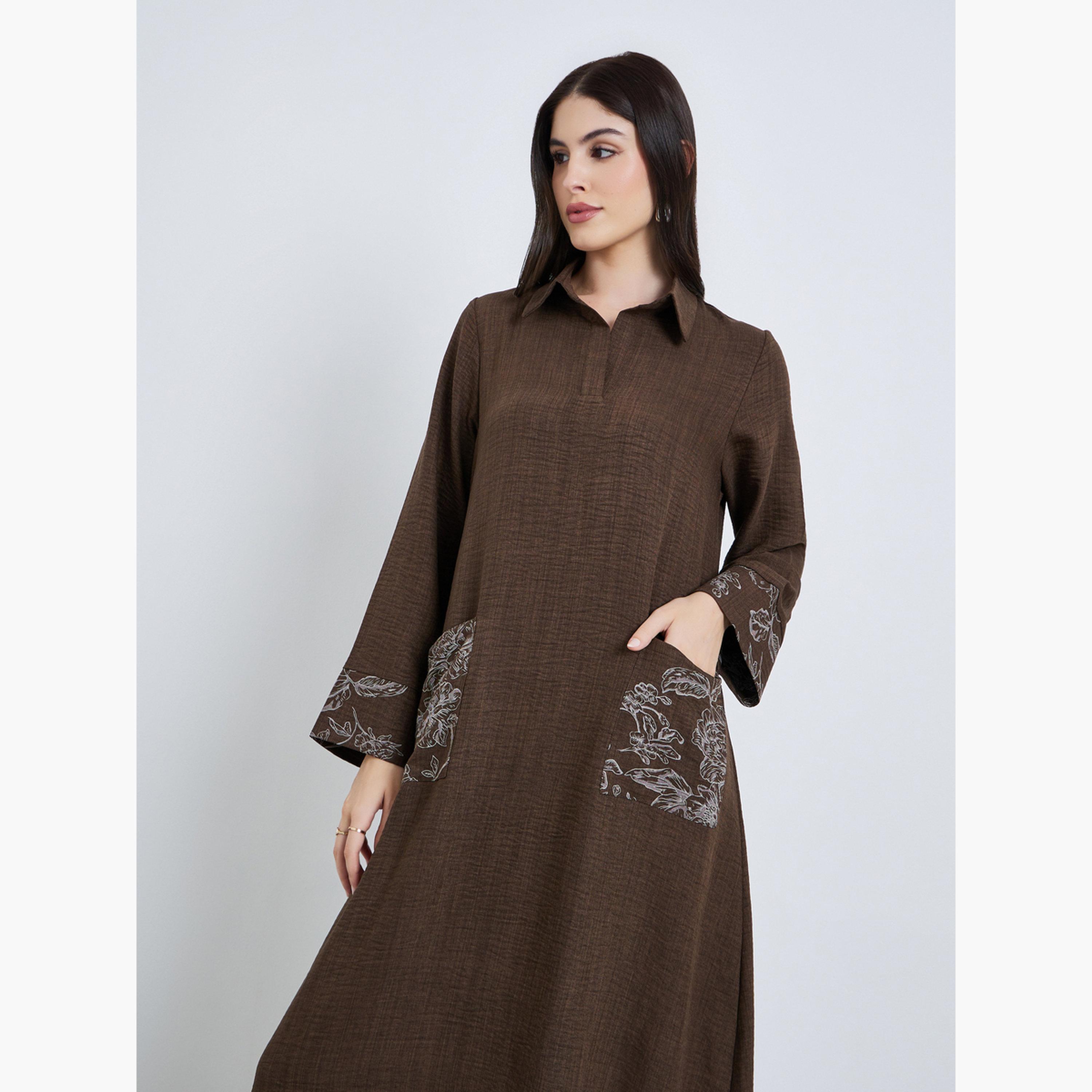 جلابية بياقة مطرزة-women-arabicclothing-jalabiyas-image-2
