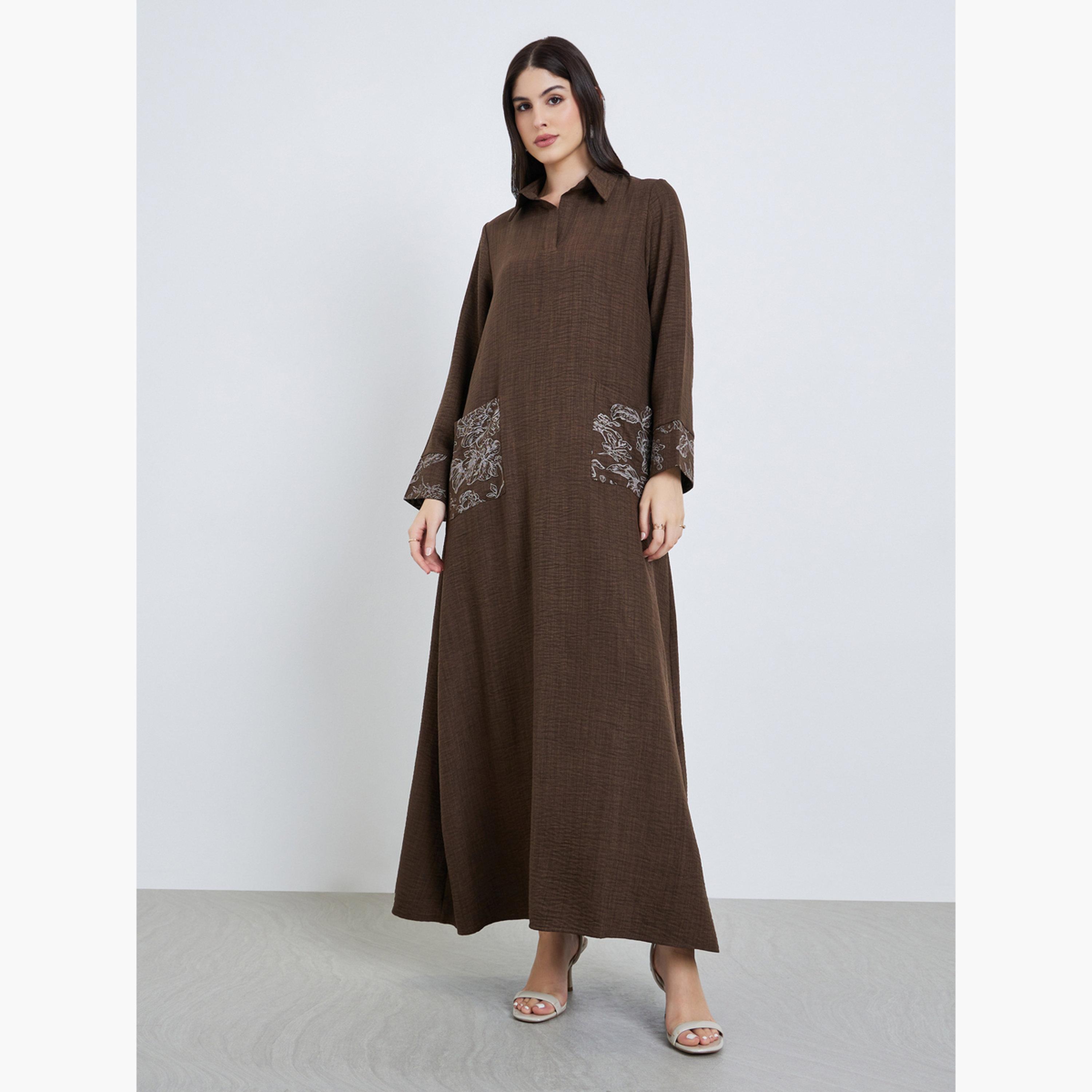 جلابية بياقة مطرزة-women-arabicclothing-jalabiyas-image-3