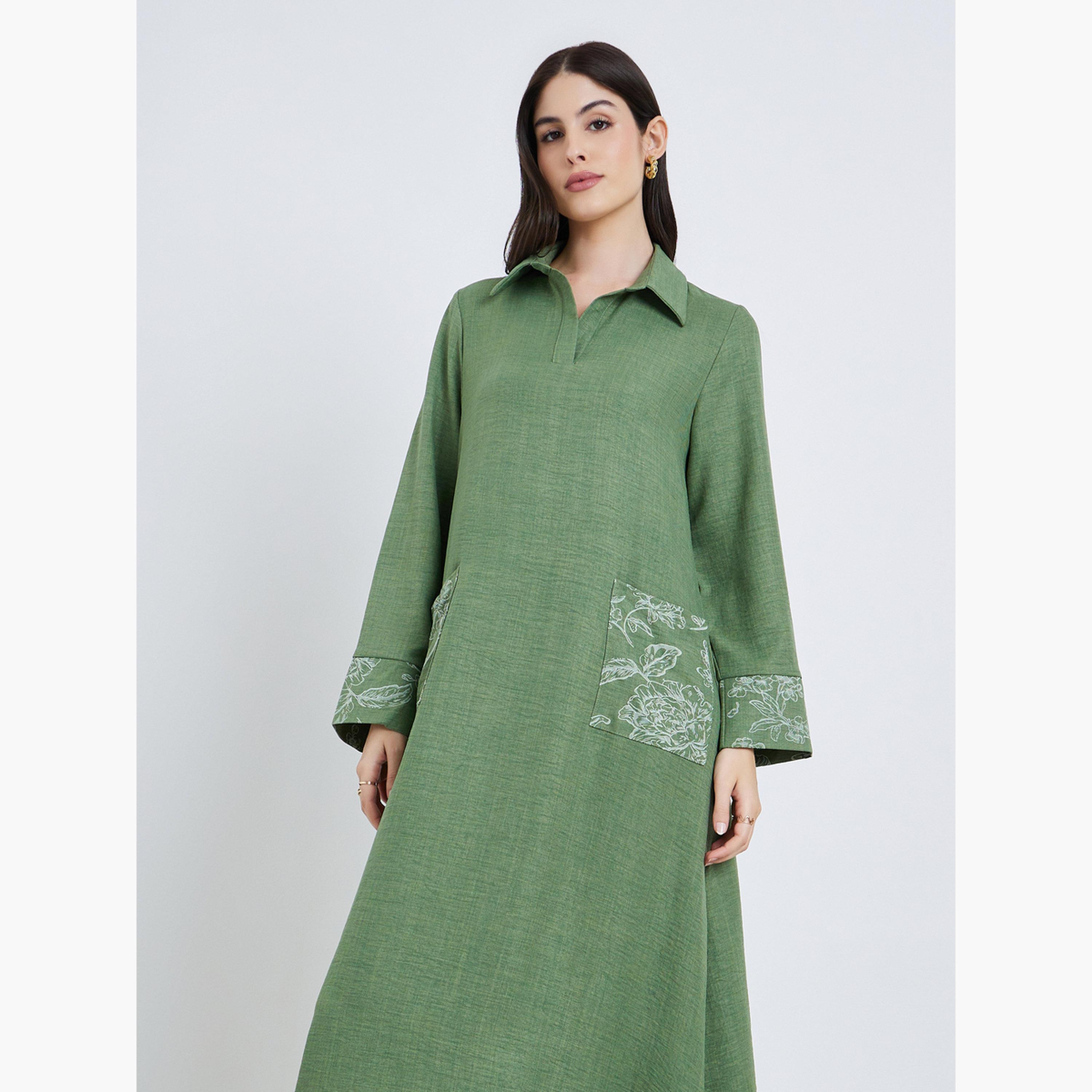جلابية بياقة مطرزة-women-arabicclothing-jalabiyas-image-2