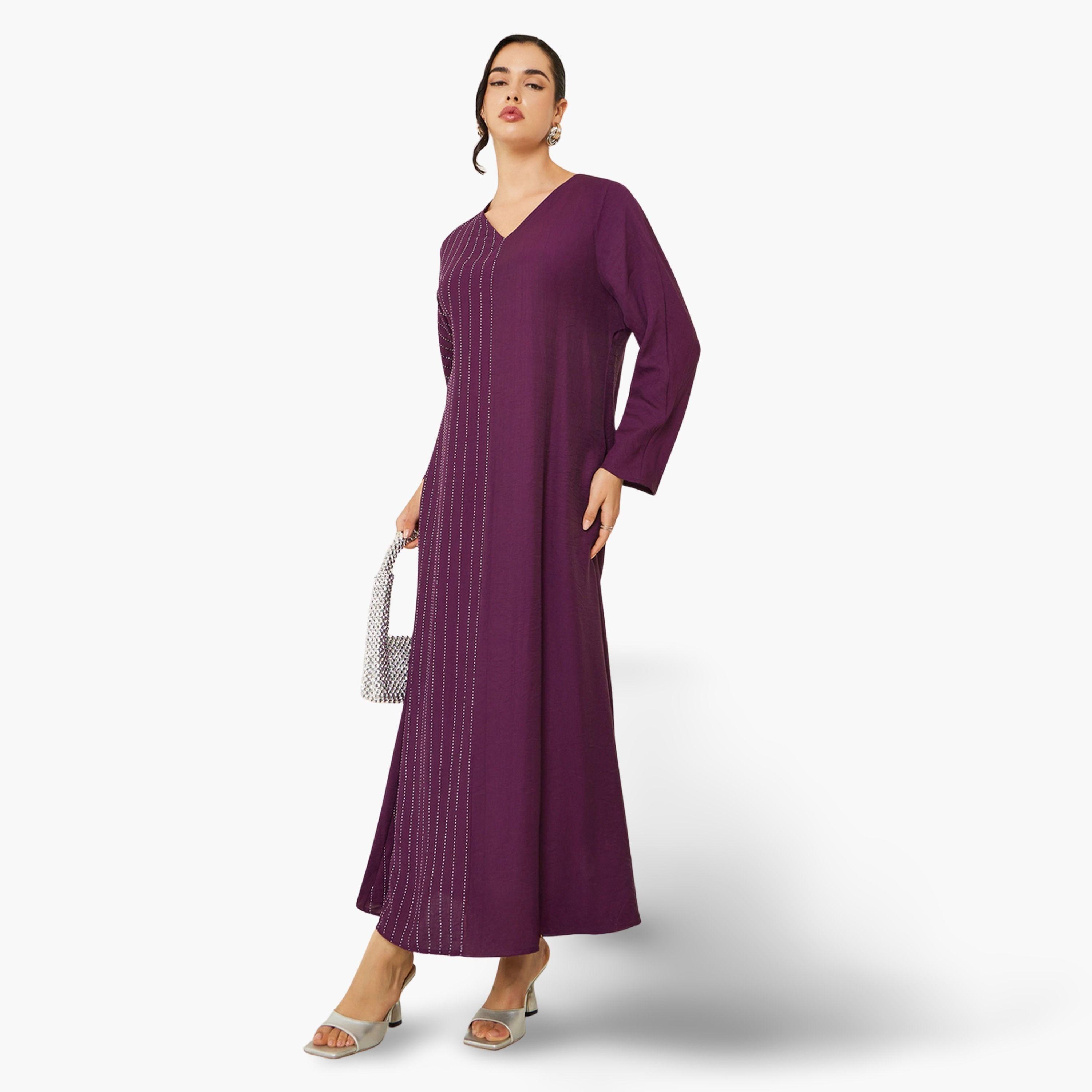 جلابية مزينة بقصة واسعة-women-arabicclothing-jalabiyas-image-1